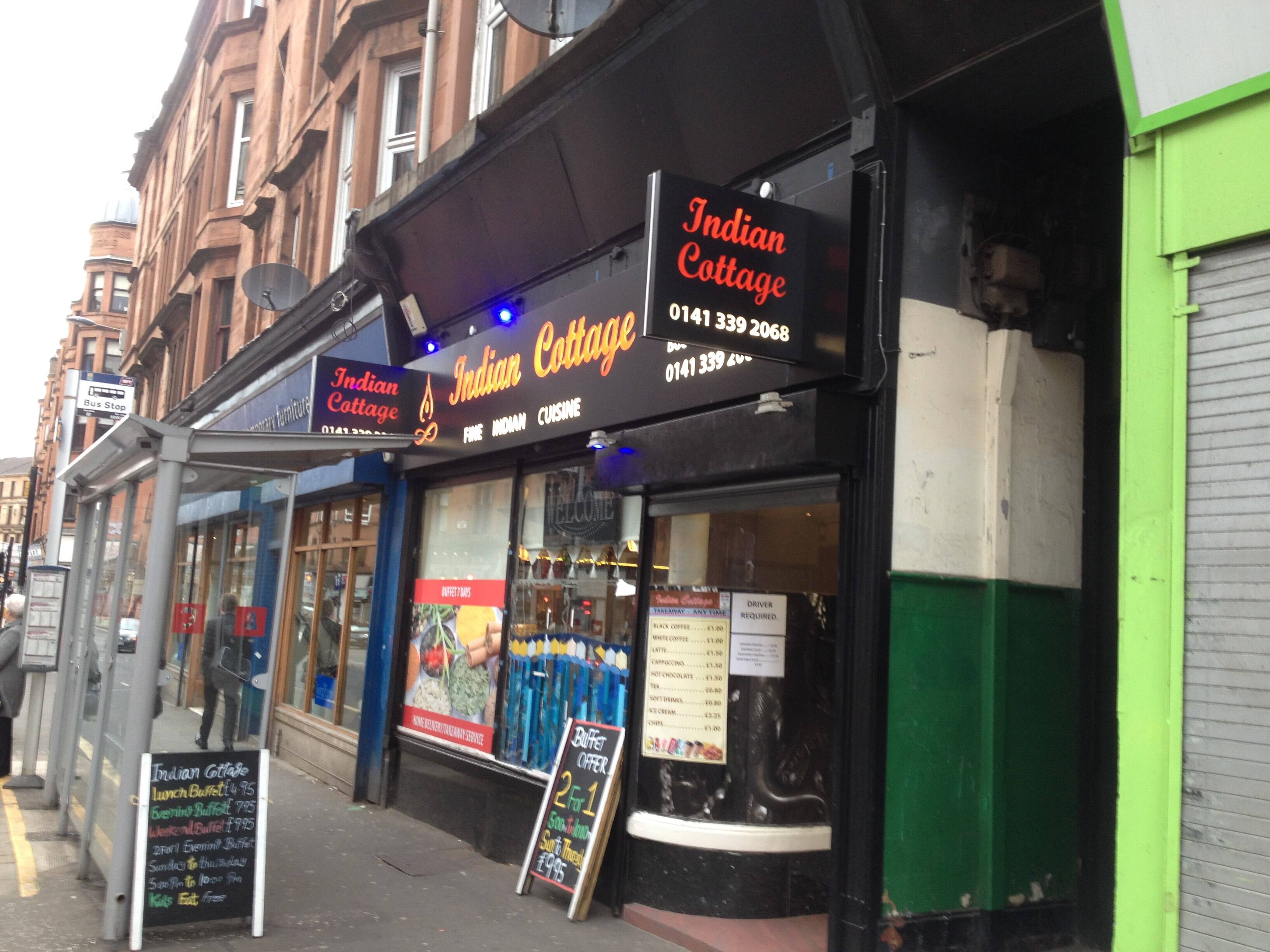 Menu of Indian Cottage, West End, Glasgow