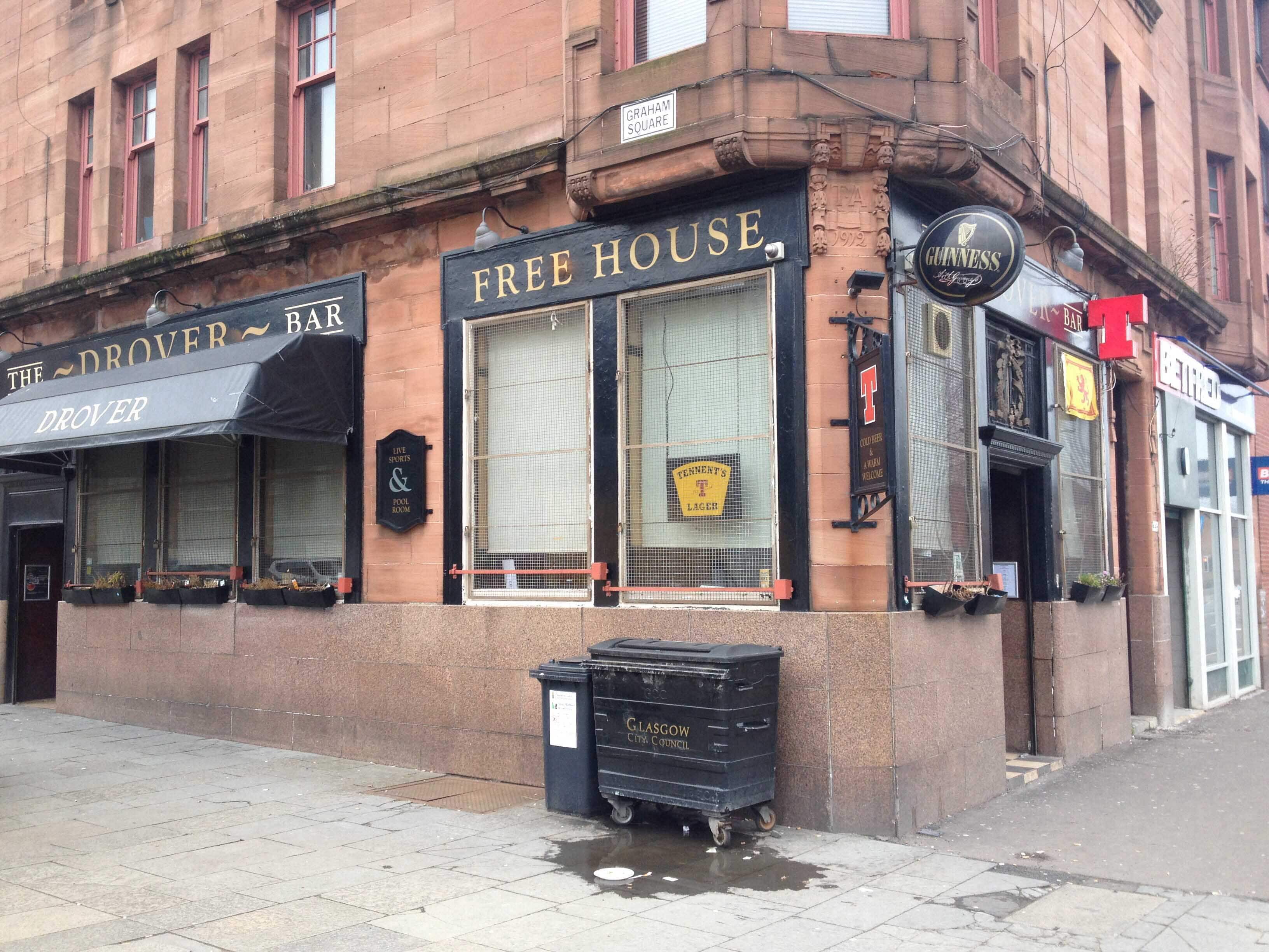 Menu of The Drover Bar, Gallowgate, Glasgow