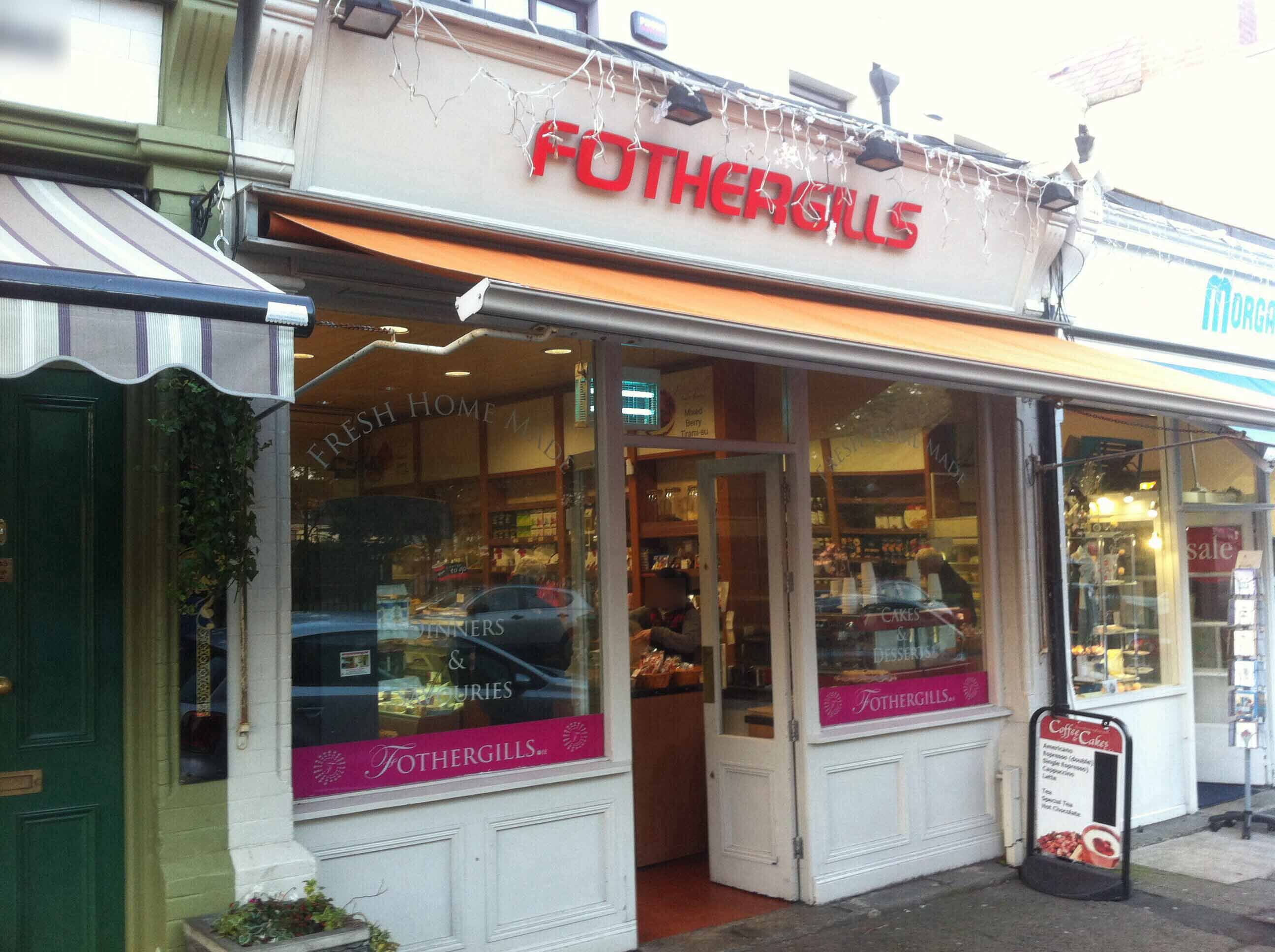 Menu of Fothergills, Rathmines, Dublin