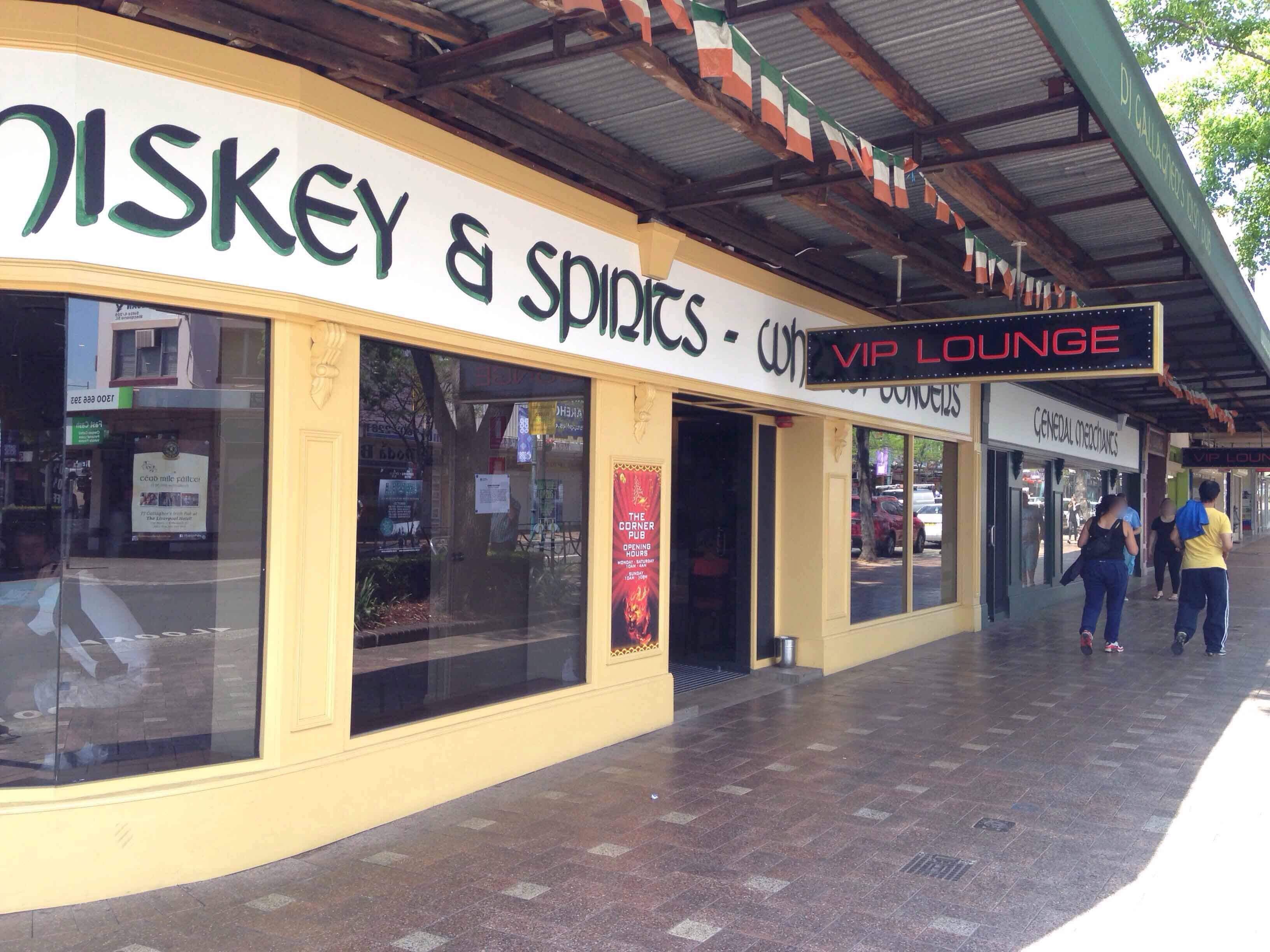 Menu of The Corner Pub, Liverpool, Sydney