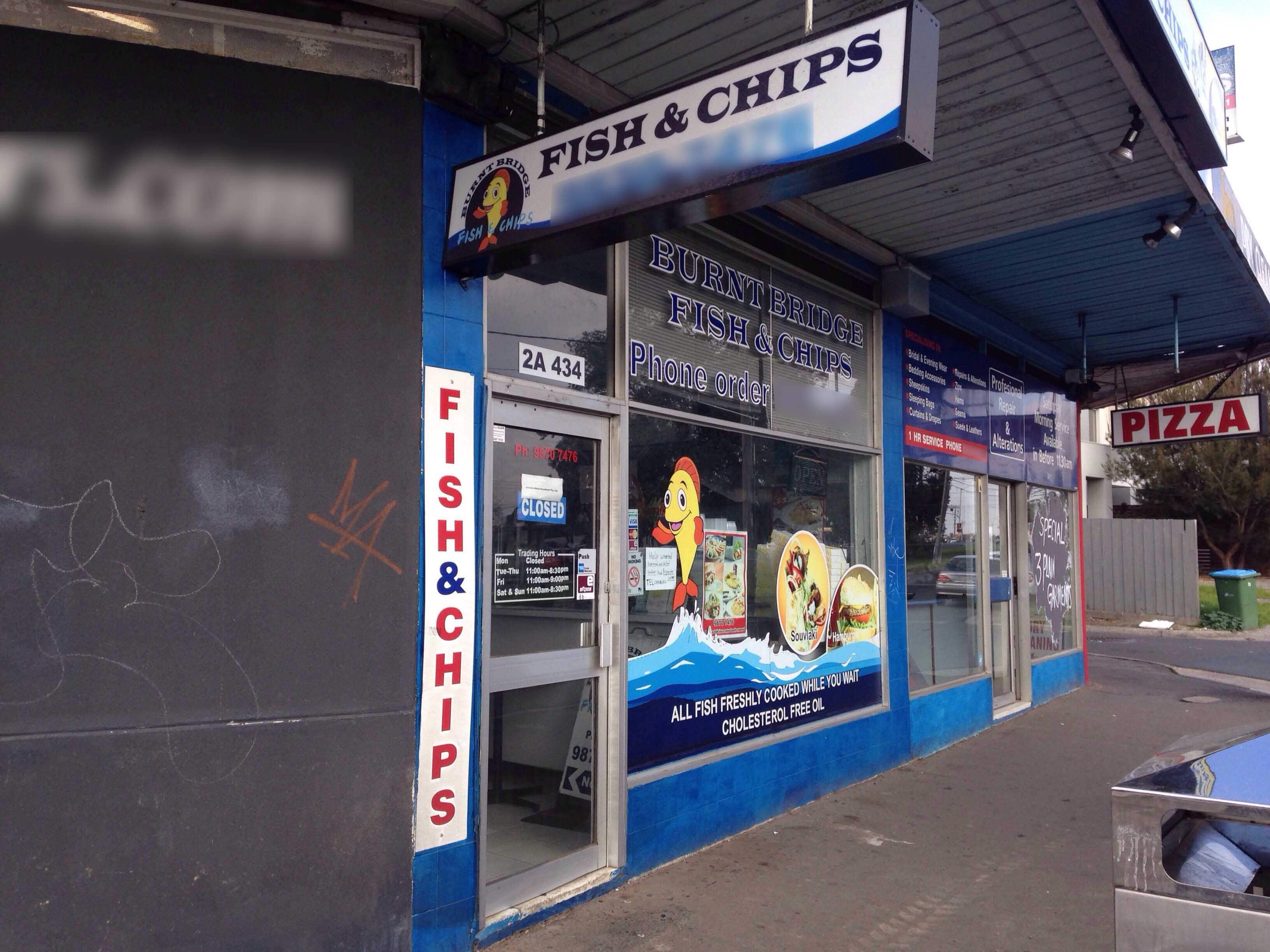 Menu of Burnt Bridge Fish & Chips, Croydon, Melbourne