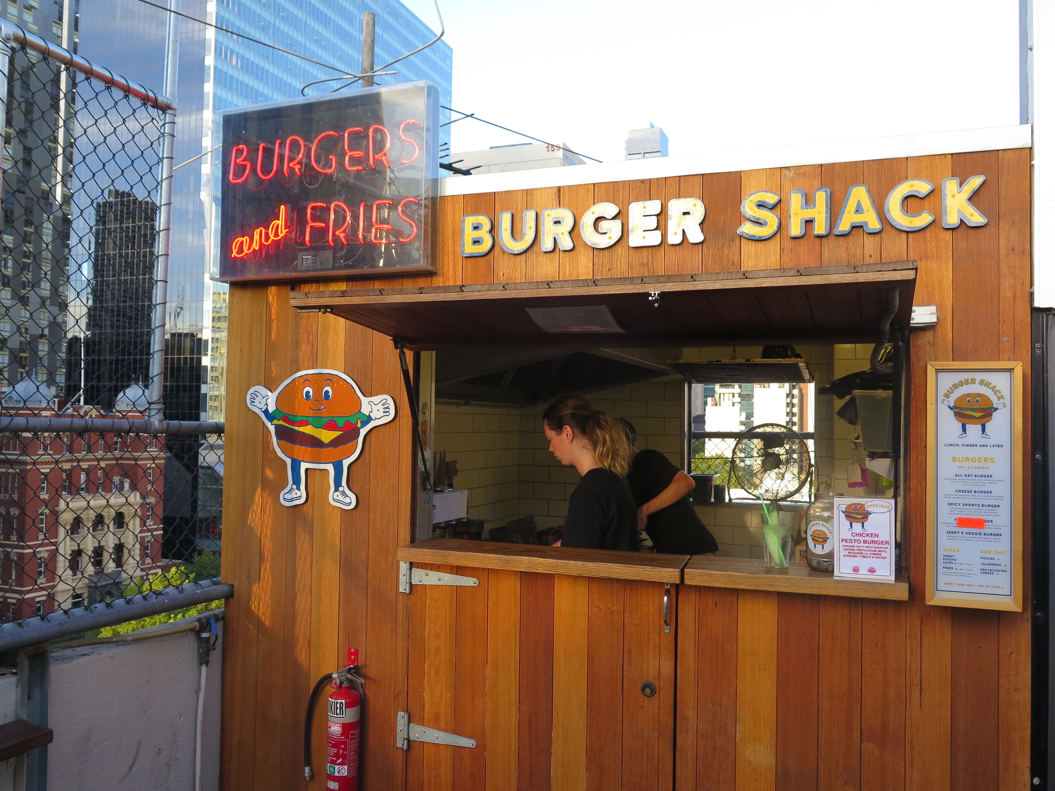 Rooftop Burger Shack Menu, Menu for Rooftop Burger Shack, CBD, Melbourne