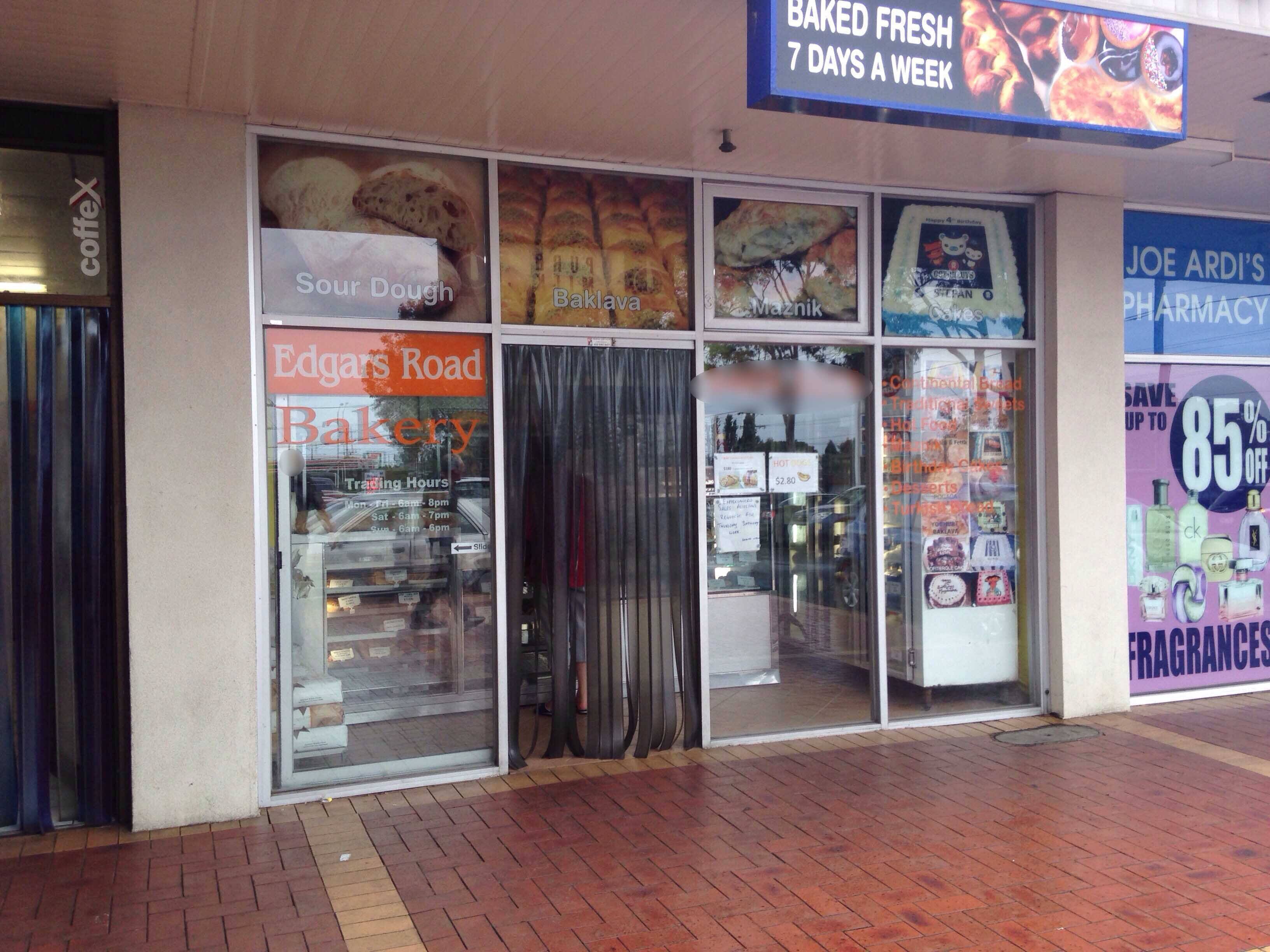 Menu of Edgars Road Bakery, Thomastown, Melbourne