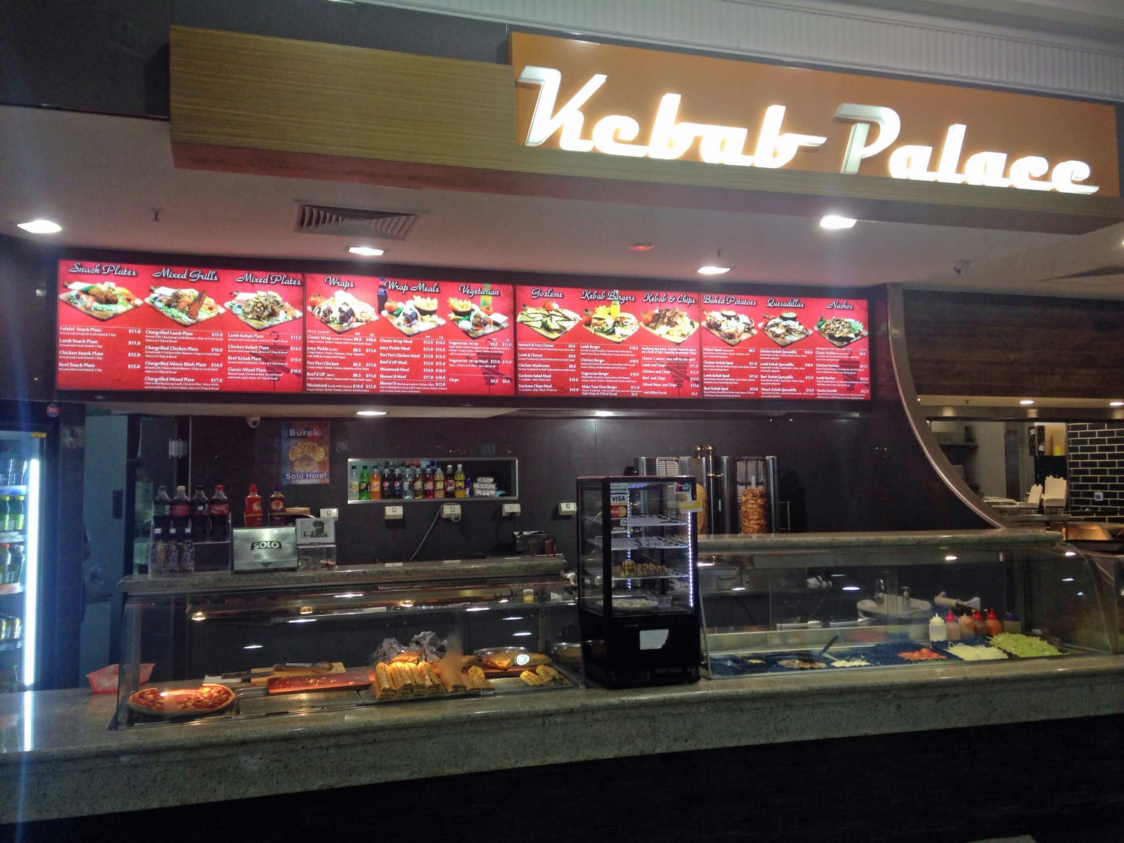 Menu of Kebab Palace, Keysborough, Melbourne