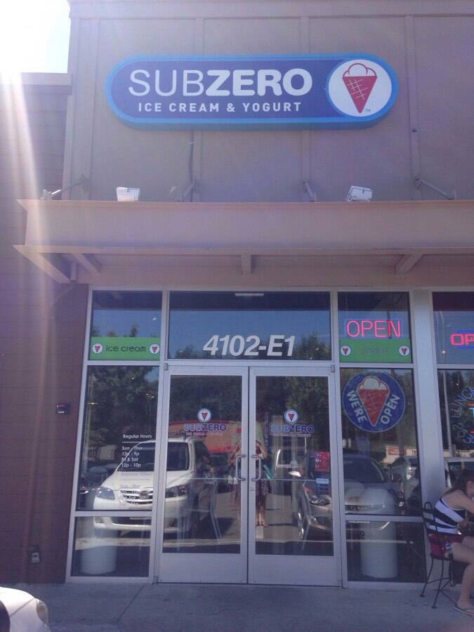 Sub Zero Ice Cream & Yogurt Menu Urbanspoon/Zomato