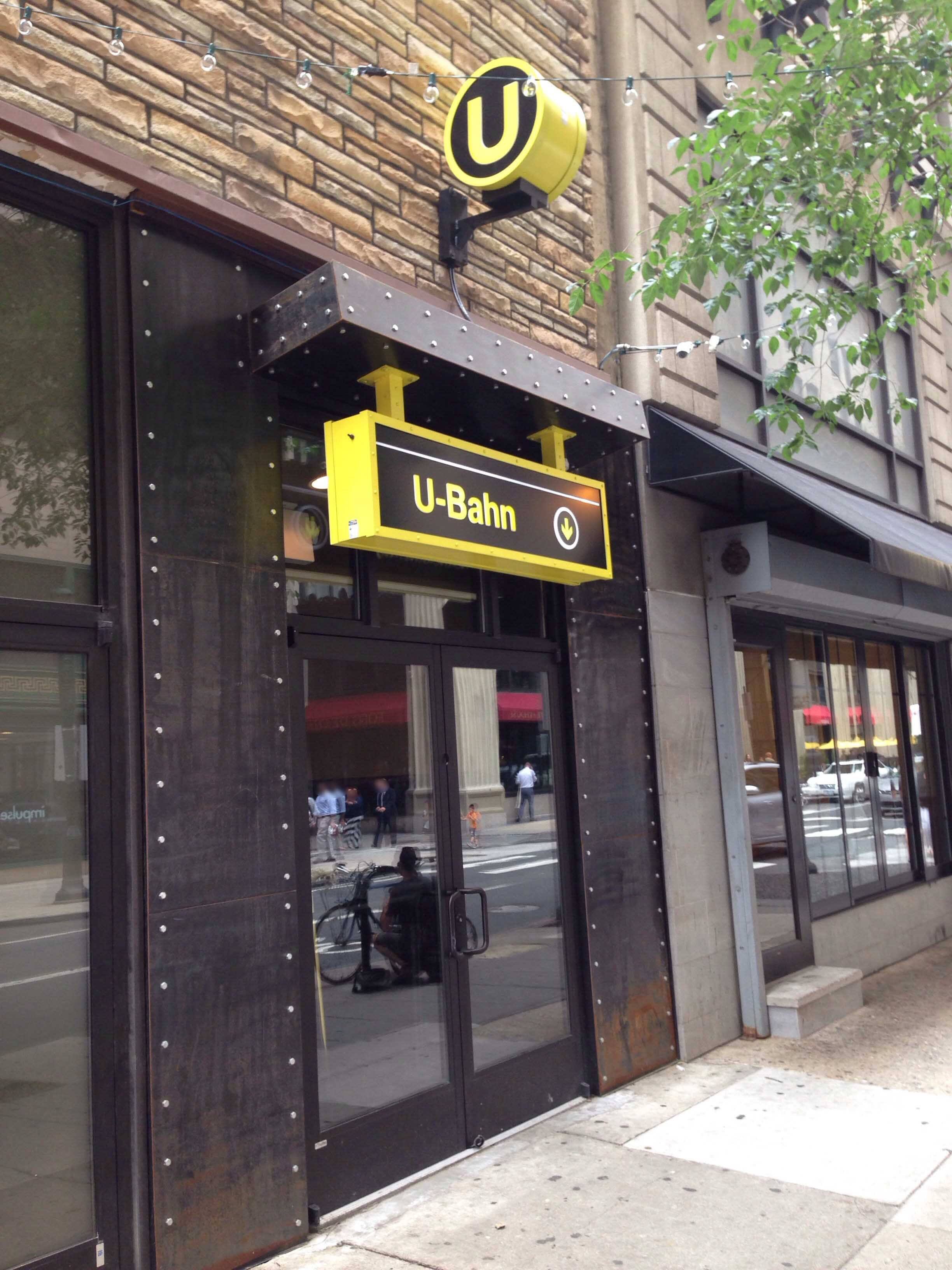 Menu of UBahn, Washington Square West, Philadelphia