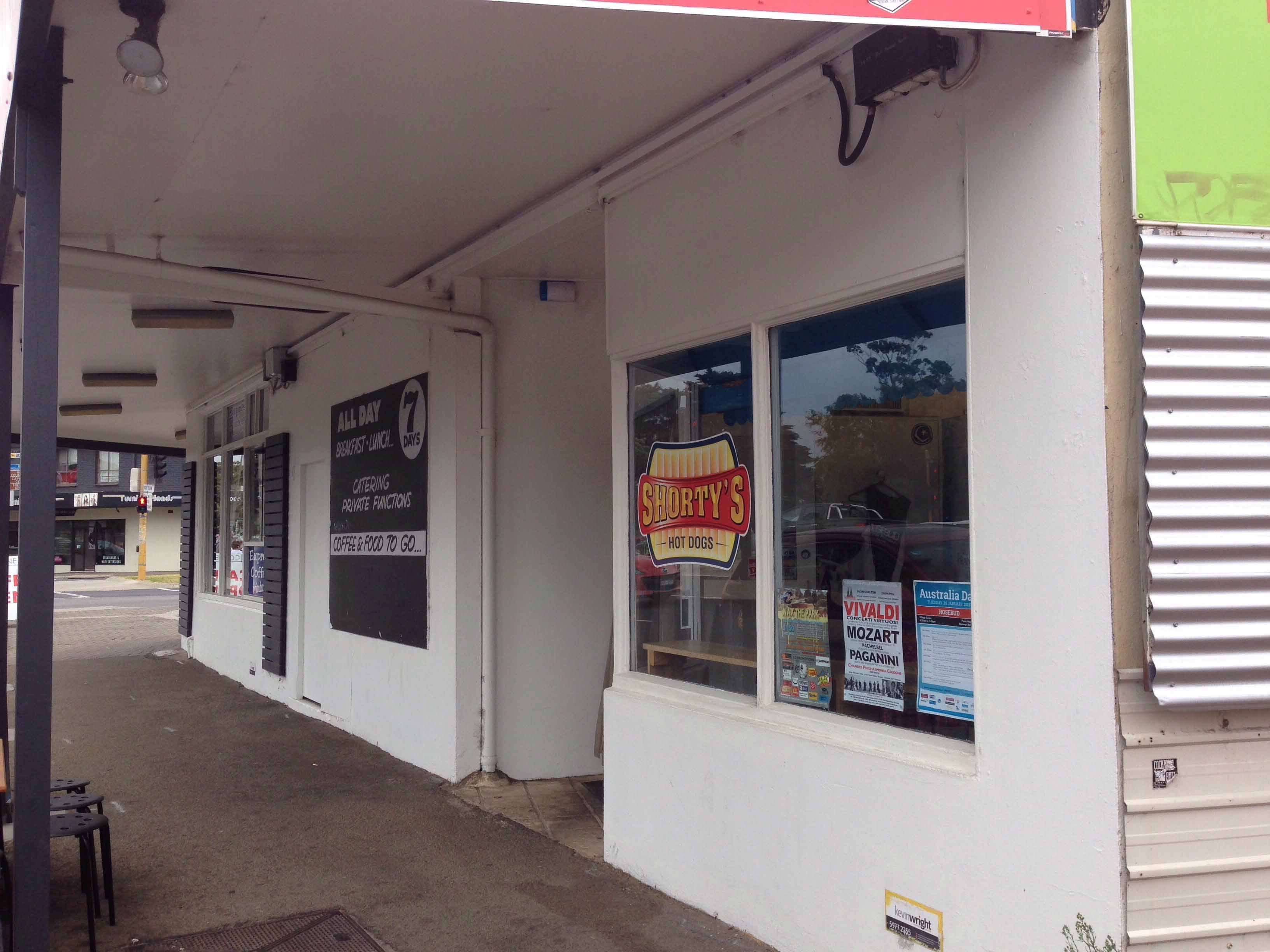 Menu of Shorty's Hot Dogs, Rosebud, Mornington Peninsula