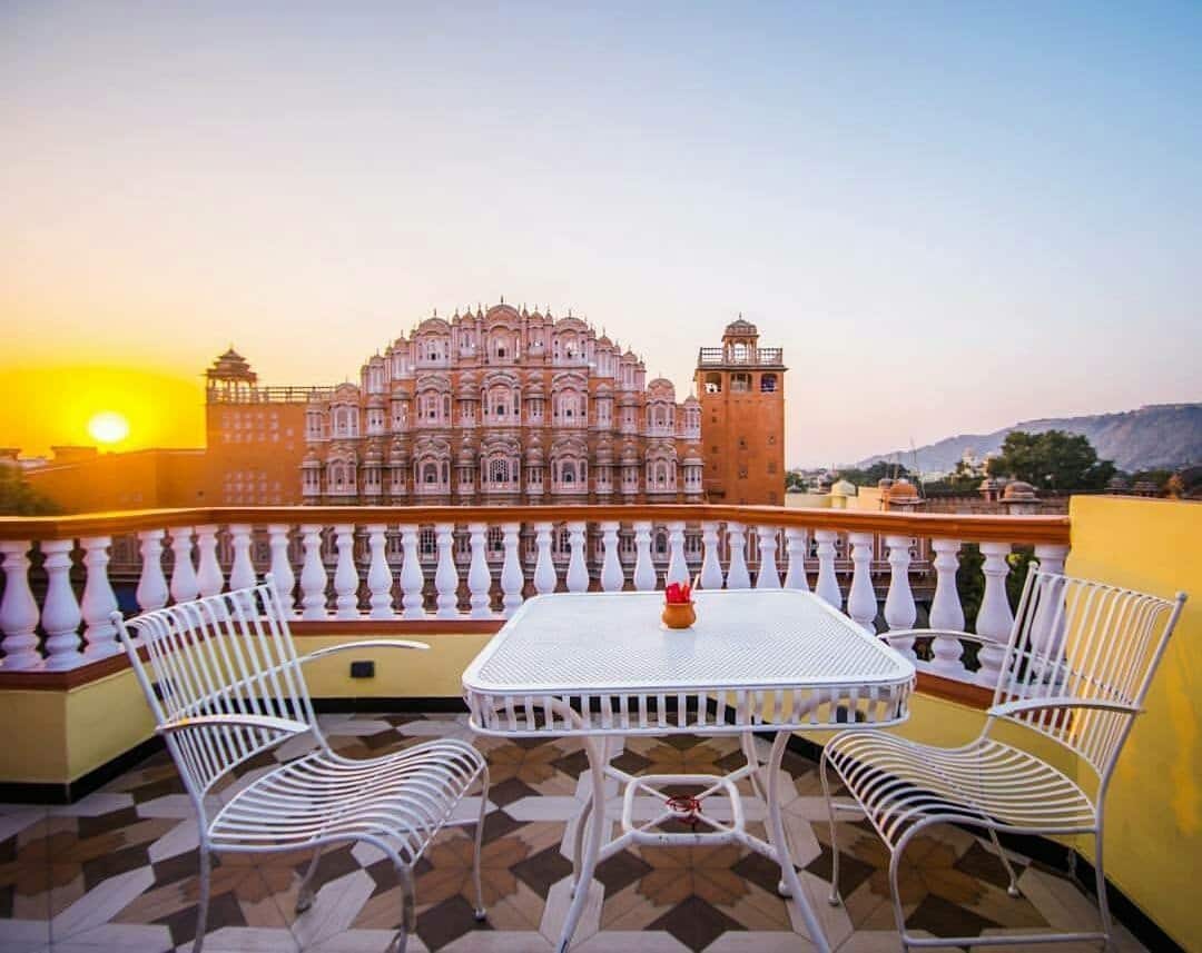 view of Hawa Mahal With creamy cheesy burger  Picture of The Tattoo Cafe   Lounge Jaipur  Tripadvisor