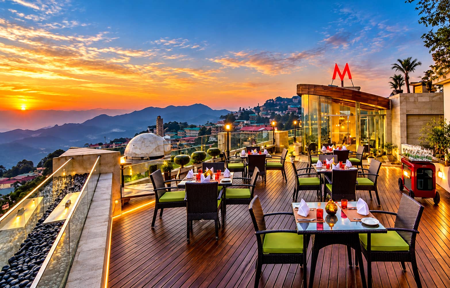 hill view cafes, hilltop cafes, cafes with a view, scenic cafes, mountain cafes, rooftop cafes, hillside restaurants, Mussoorie cafes - Charcoal - Bar & Grill - img1