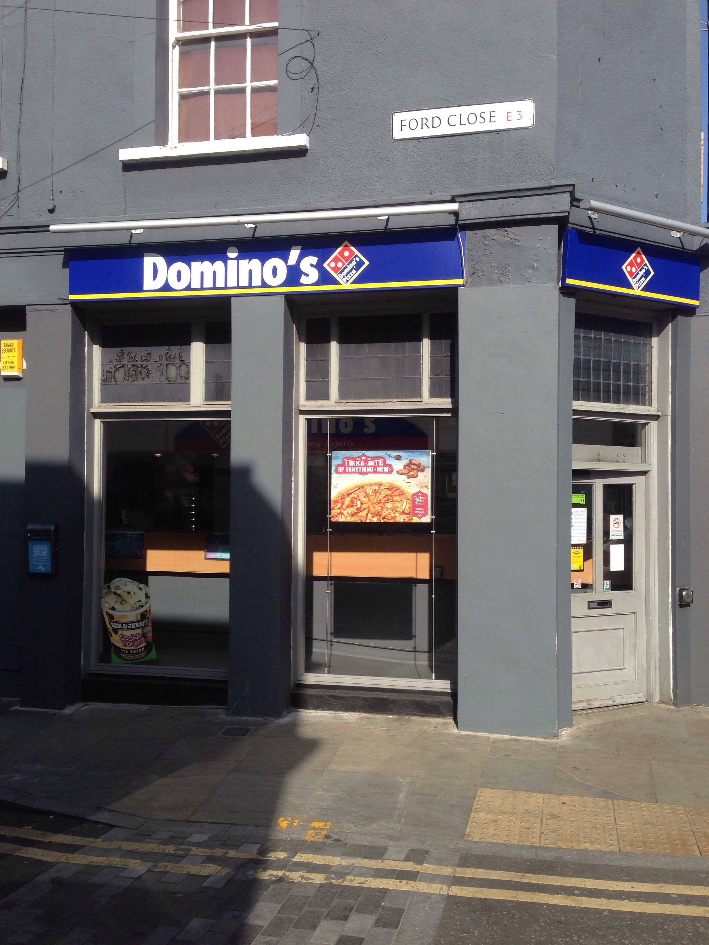 Menu of Domino's Pizza, Bow, London