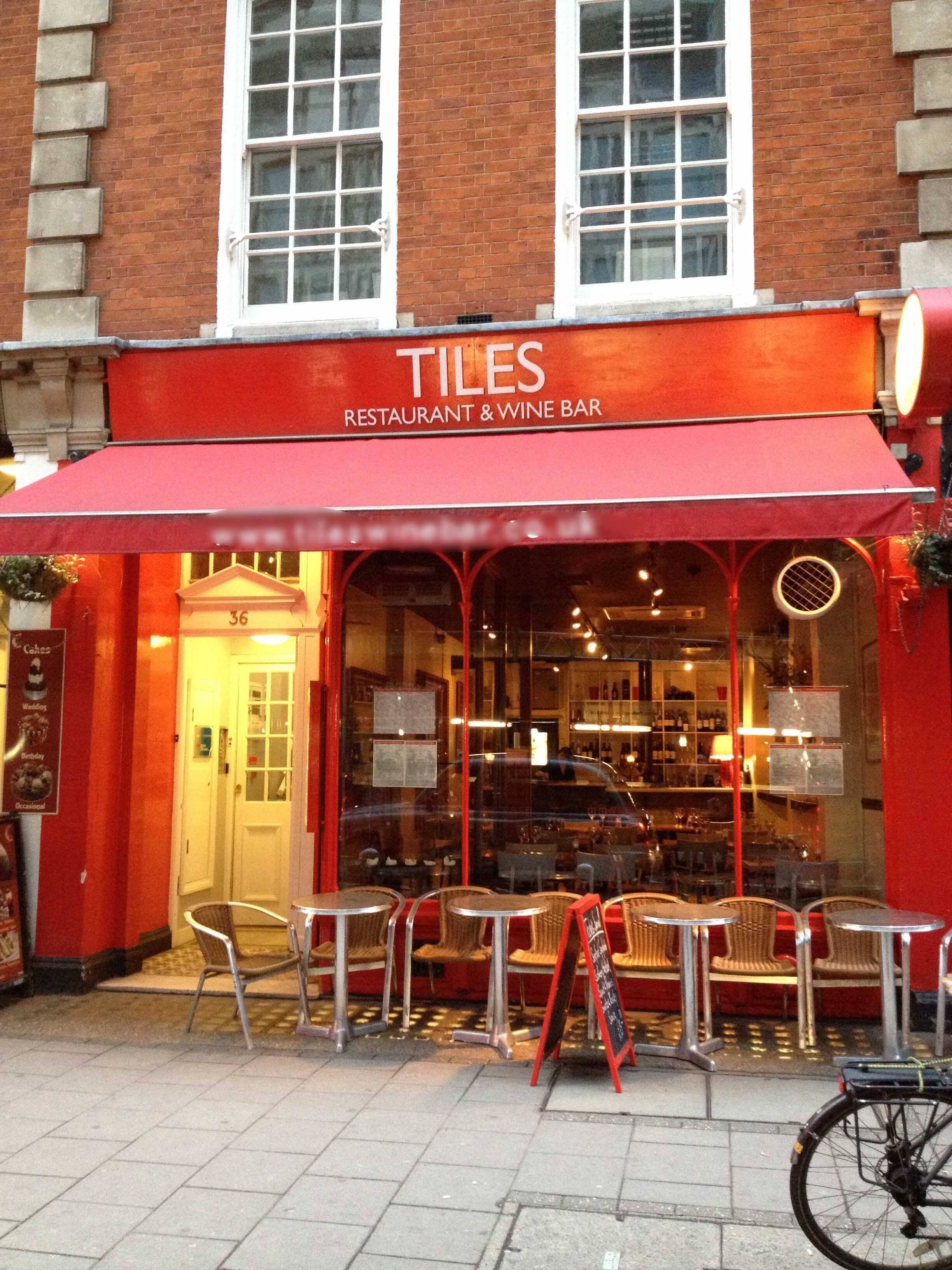 Tiles Wine Bar Menu, Menu for Tiles Wine Bar, Belgravia, London