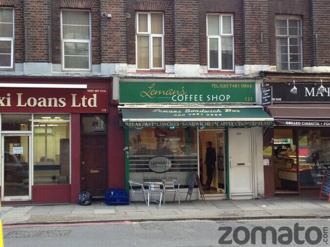 Leman's Coffee Shop Menu, Menu for Leman's Coffee Shop, Whitechapel, London