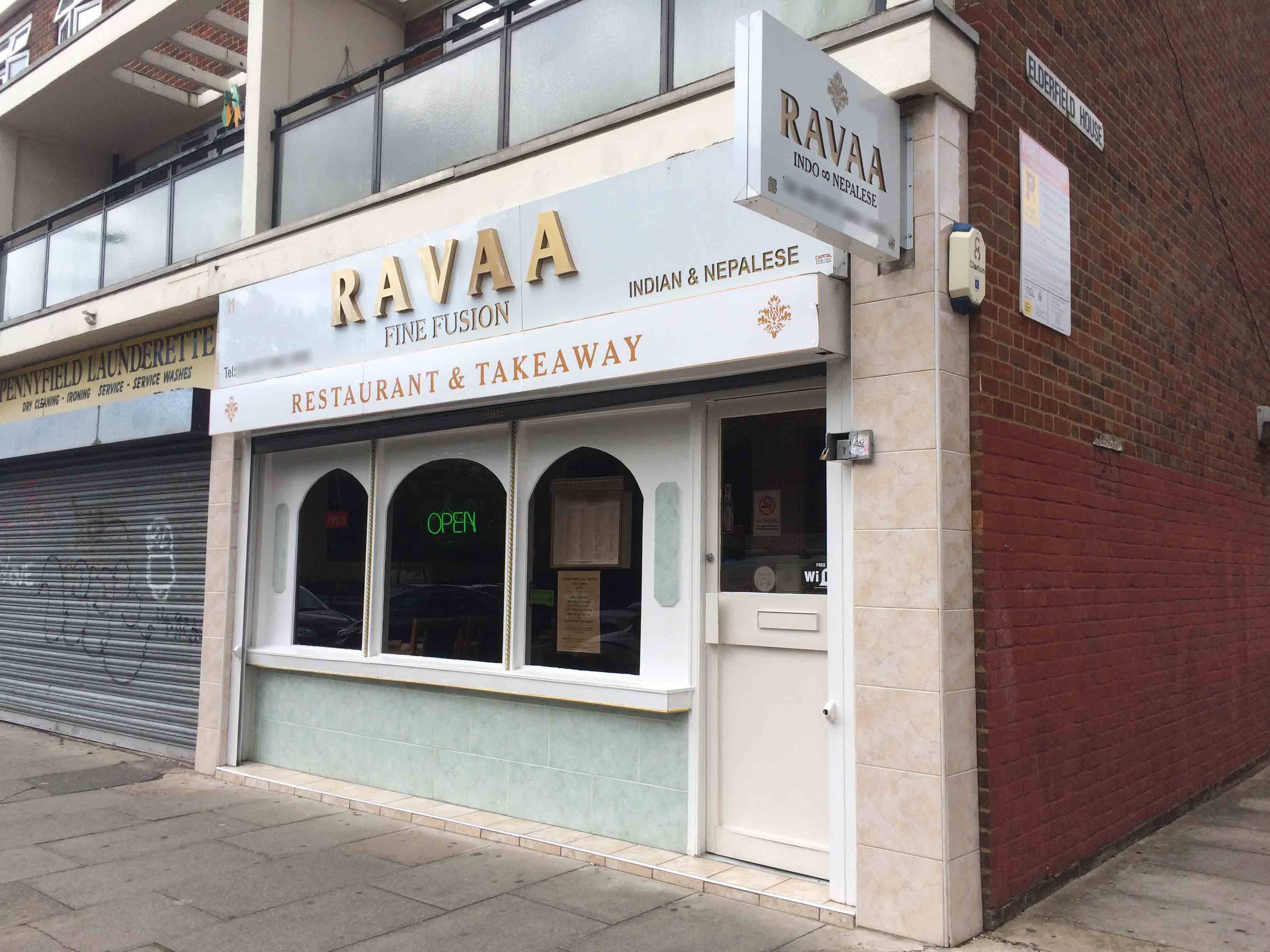 Menu of Ravaa, Poplar, London