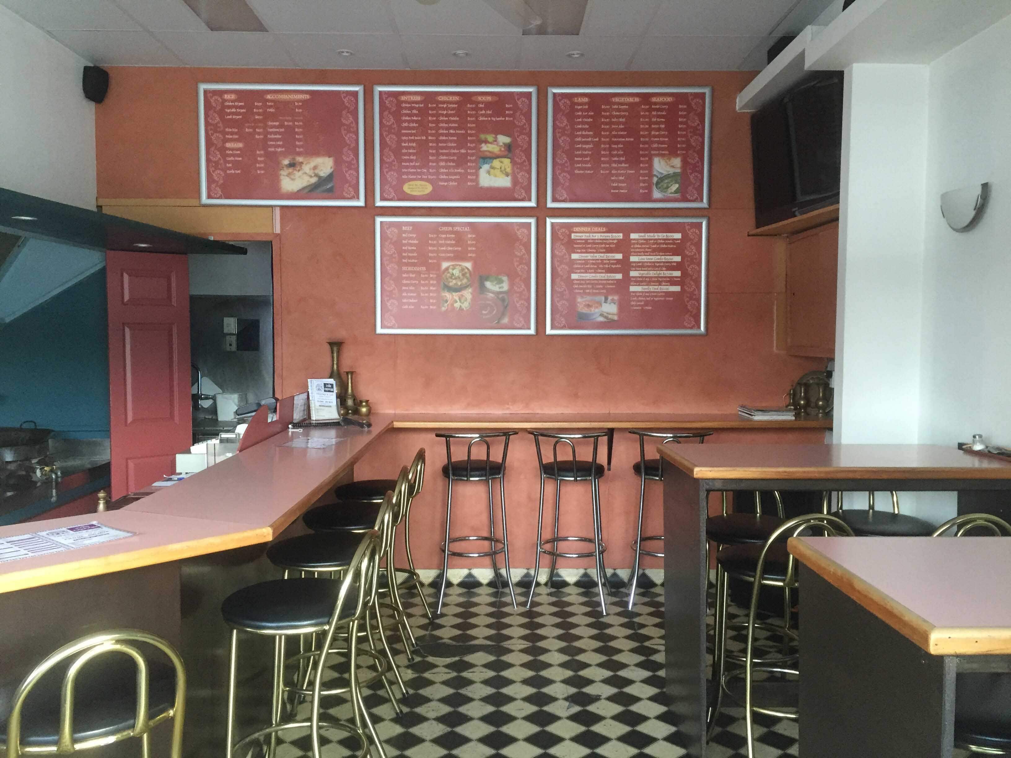 Menu of India Express, Mt Eden, Auckland