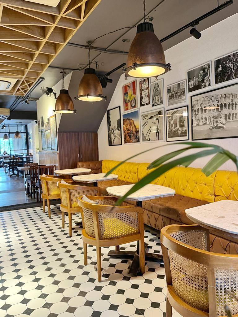 Cafe Parmesan Faridabad restaurant interior and seating area