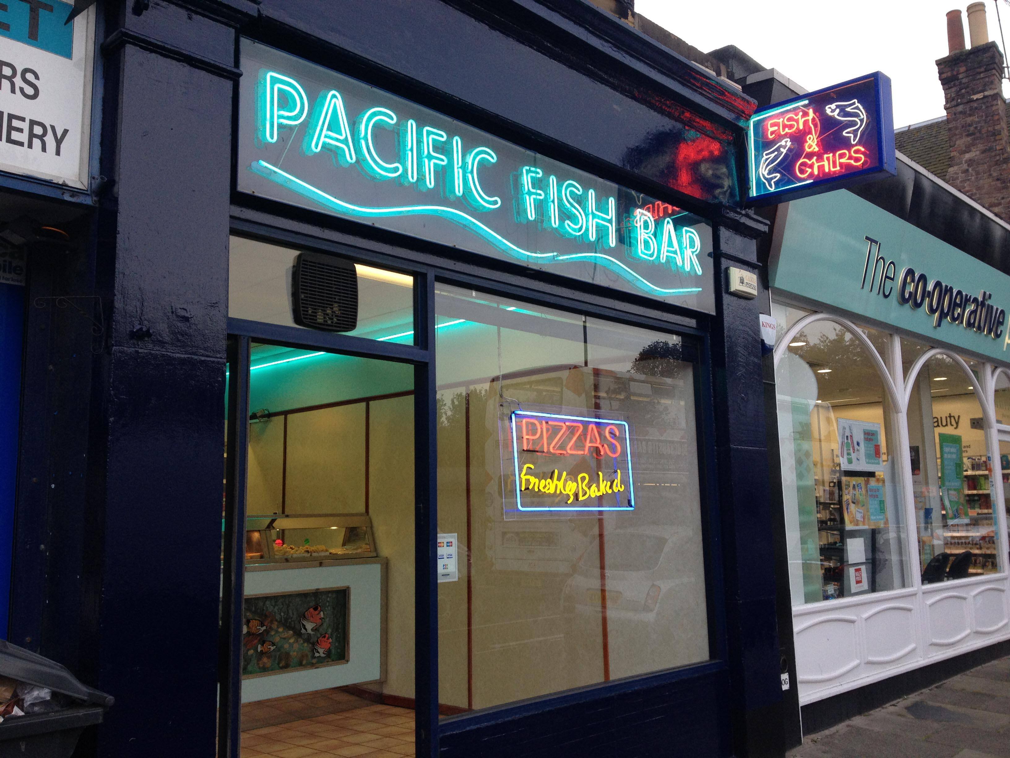 Menu of Pacific Fish Bar, Newington, Edinburgh