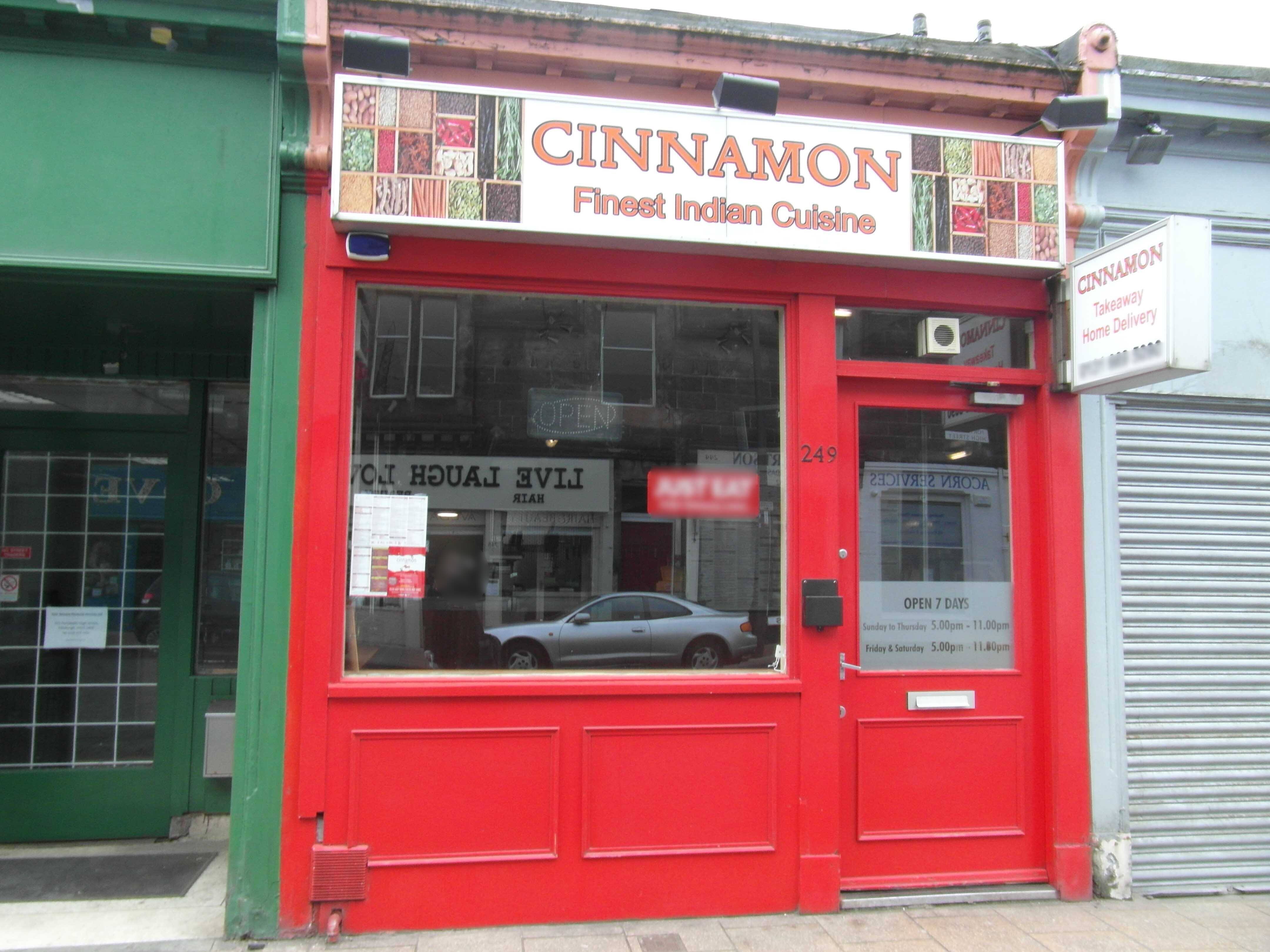 Menu of Cinnamon, High Street, Portobello, Edinburgh