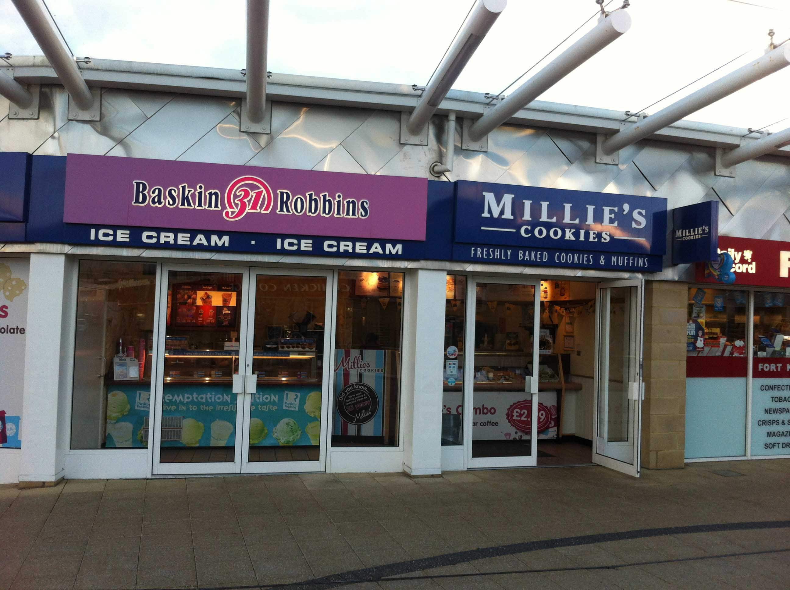Menu of Millie's Cookies, Baillieston, Glasgow