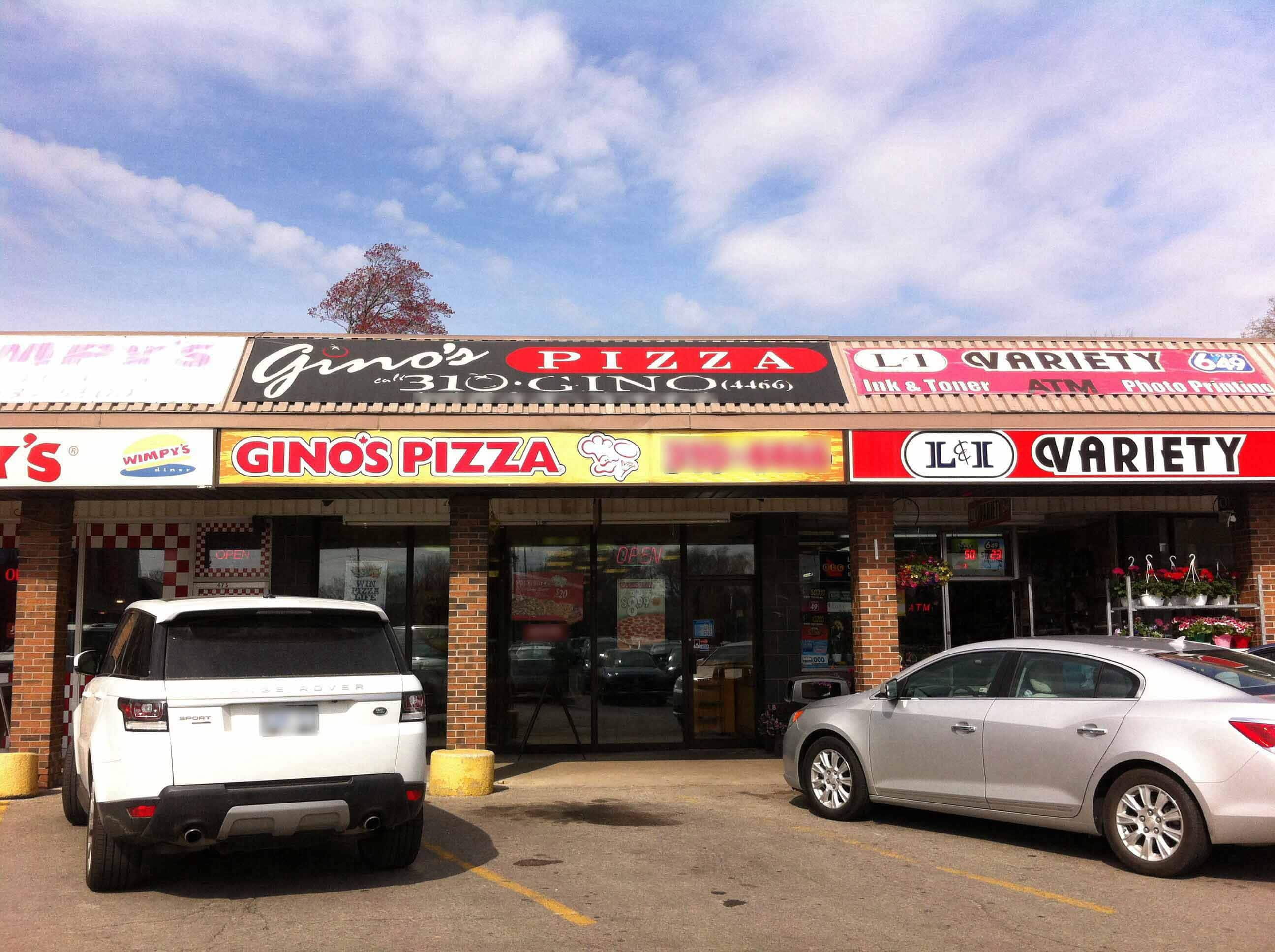 Menu of Gino's Pizza, Burlington, Toronto