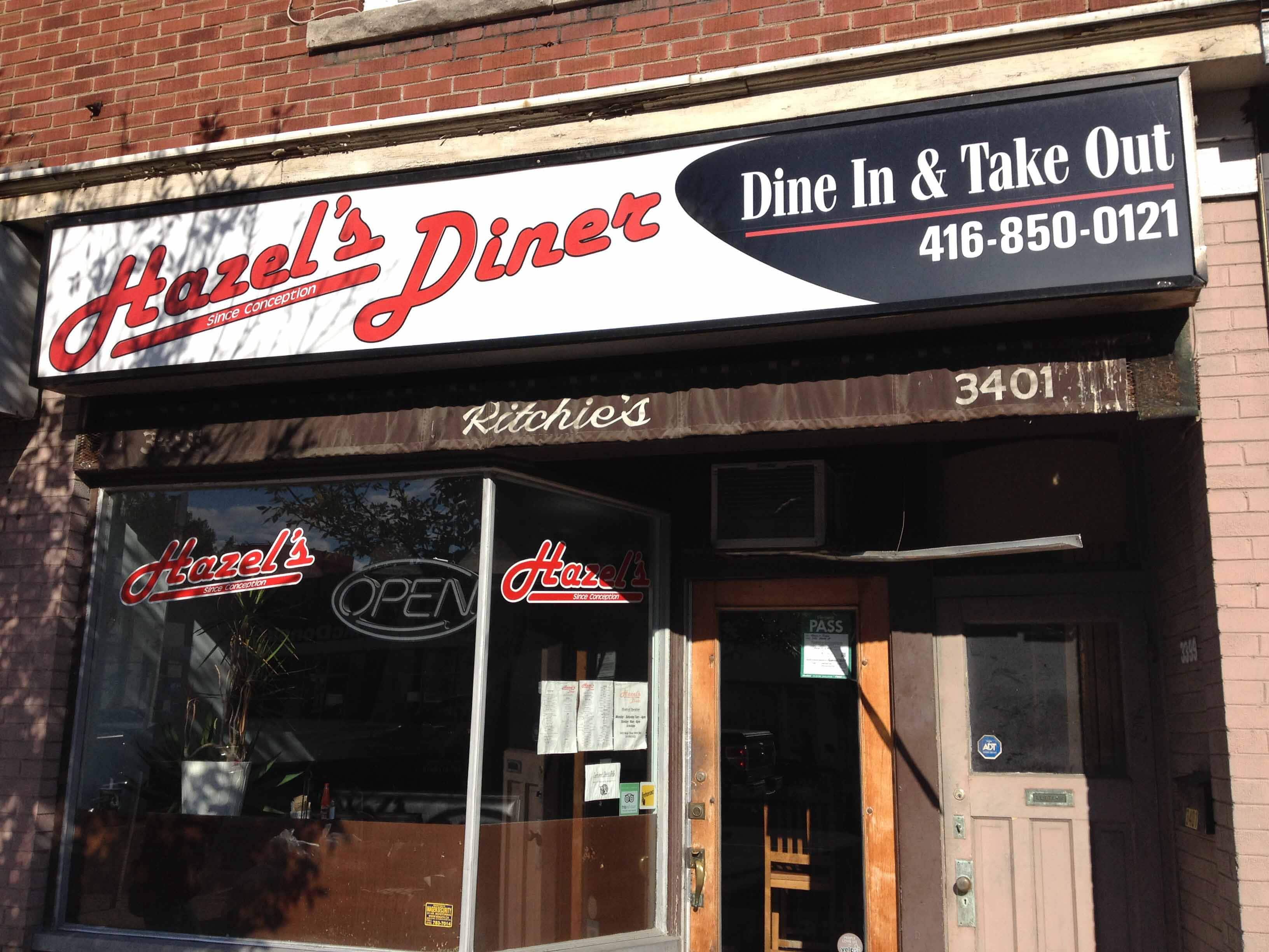 Menu of Hazel's Diner, Bedford Park, Toronto