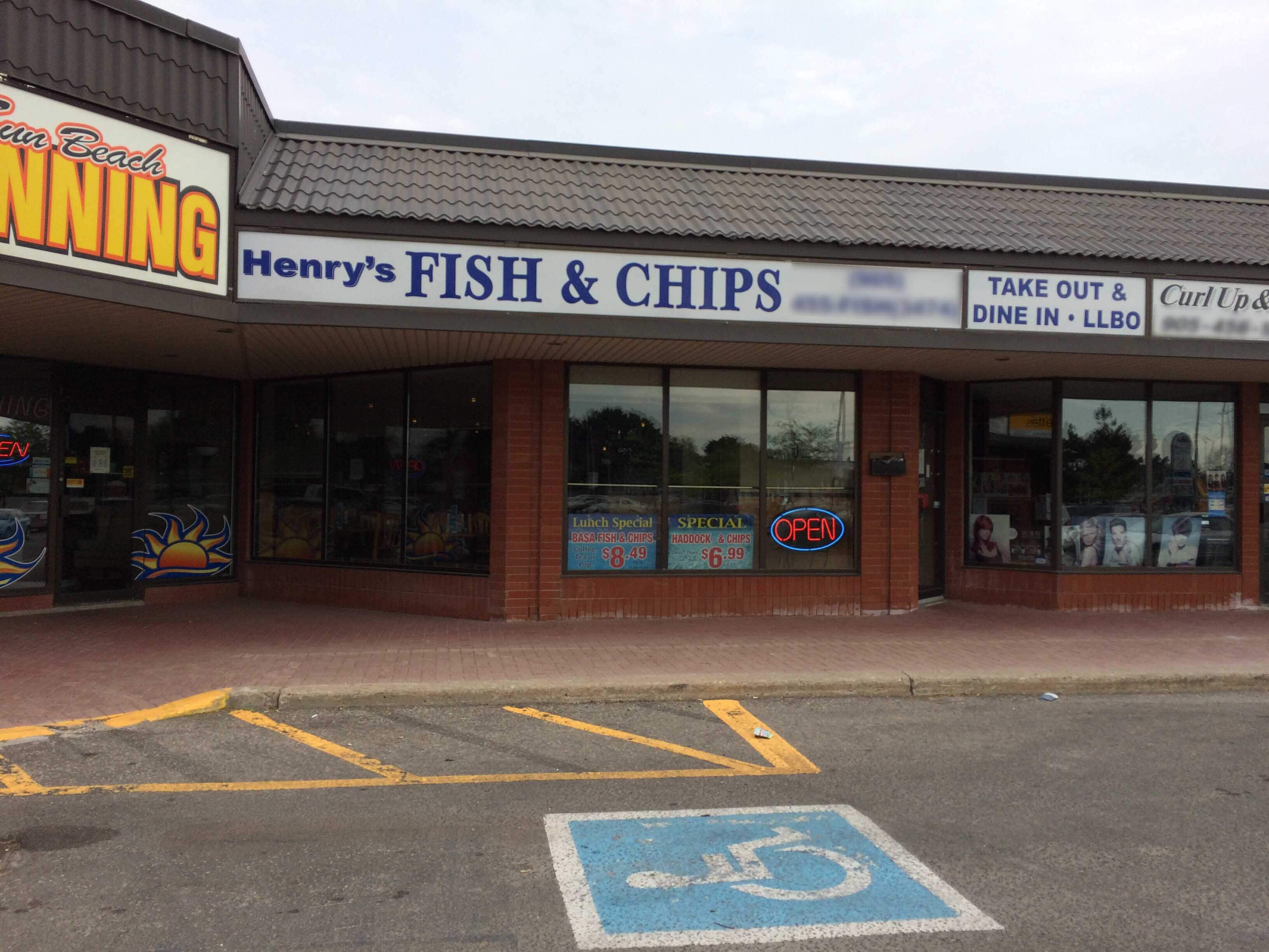Menu of Henry's Fish & Chips, Brampton, Toronto