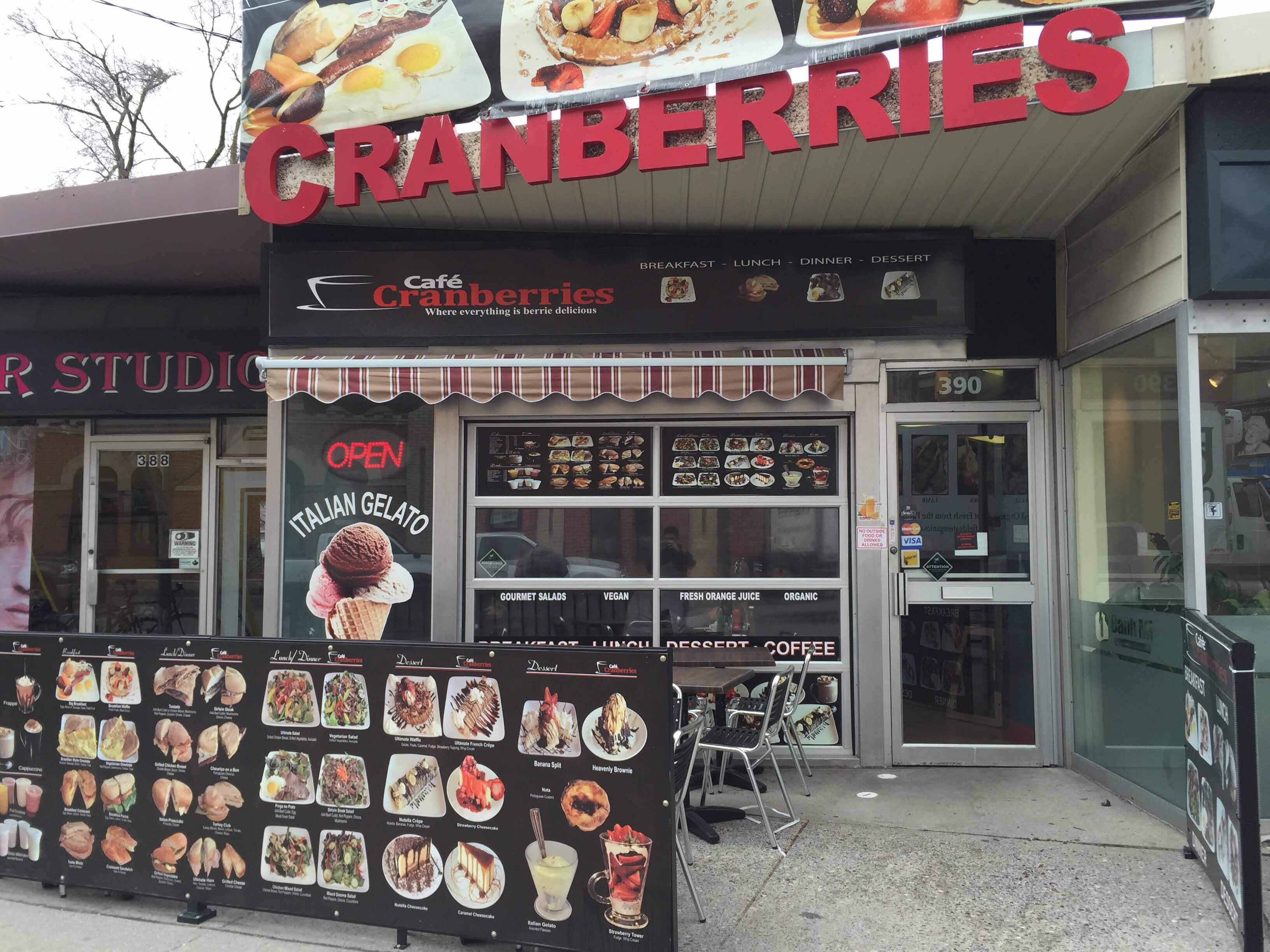 Menu of Cafe Cranberries, The Junction, Toronto
