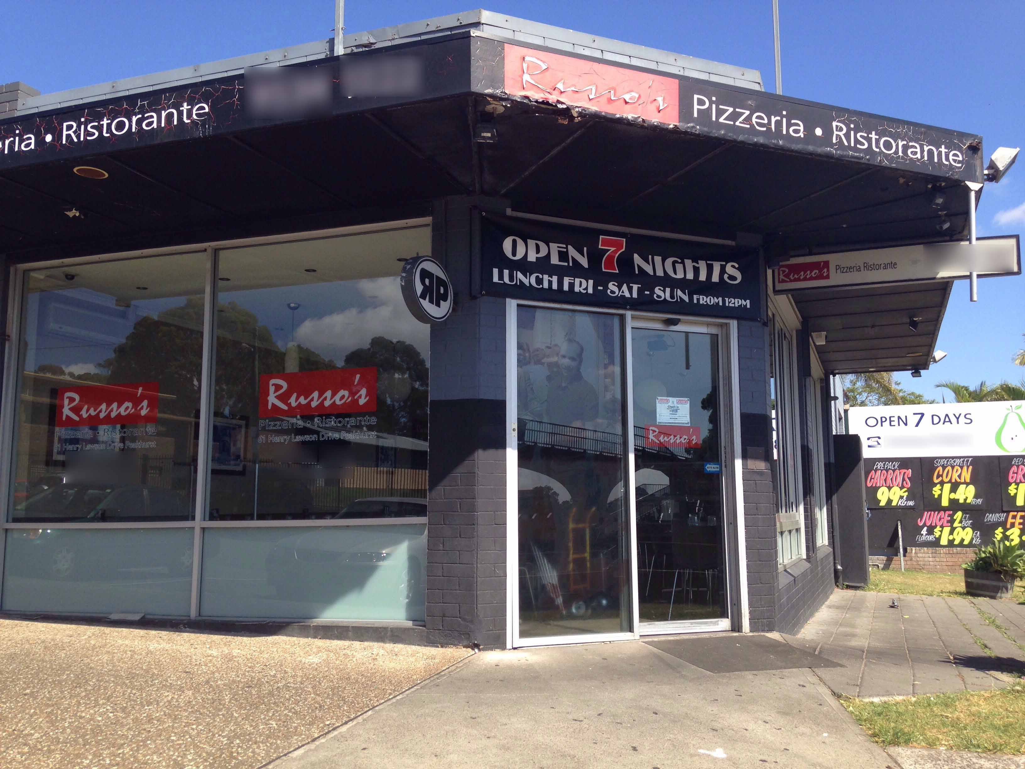 Russo's Pizzaria Menu, Menu for Russo's Pizzaria, Peakhurst, Sydney