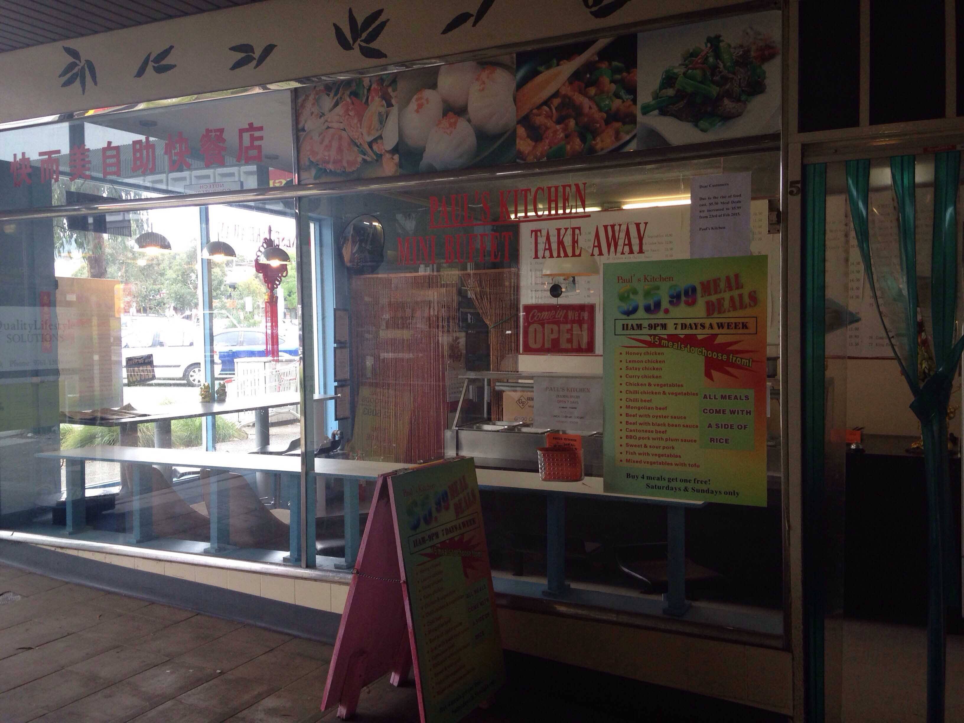 Menu of Paul's Kitchen, Boronia, Melbourne