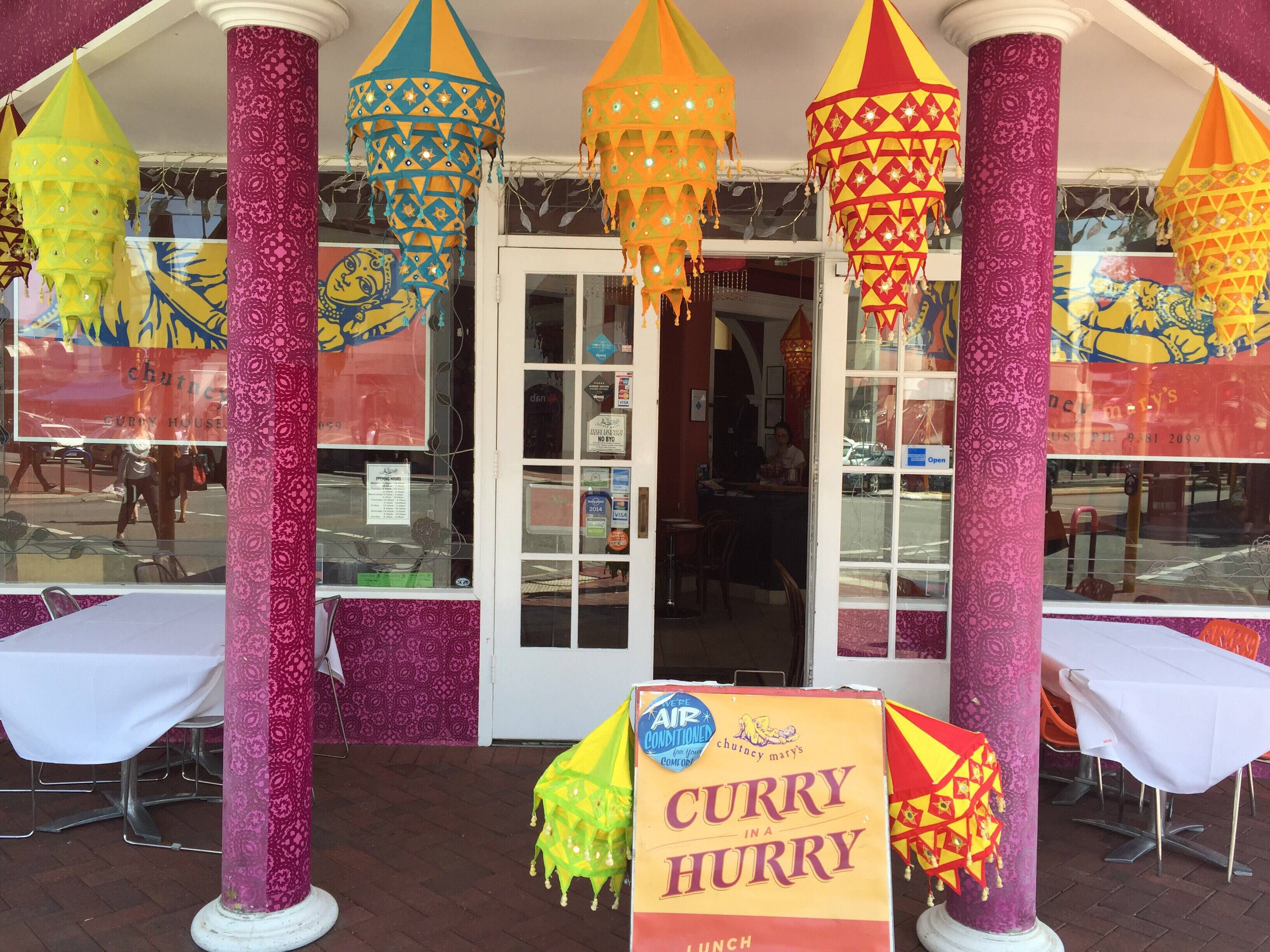 Menu of Chutney Mary's, Subiaco, Perth