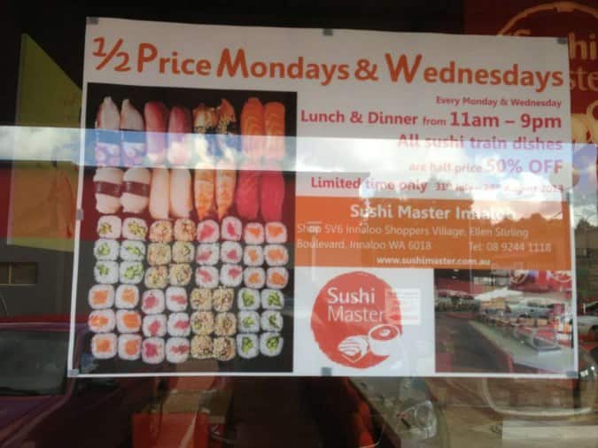 Sushi Master Menu, Menu for Sushi Master, Innaloo, Perth - Urbanspoon ...