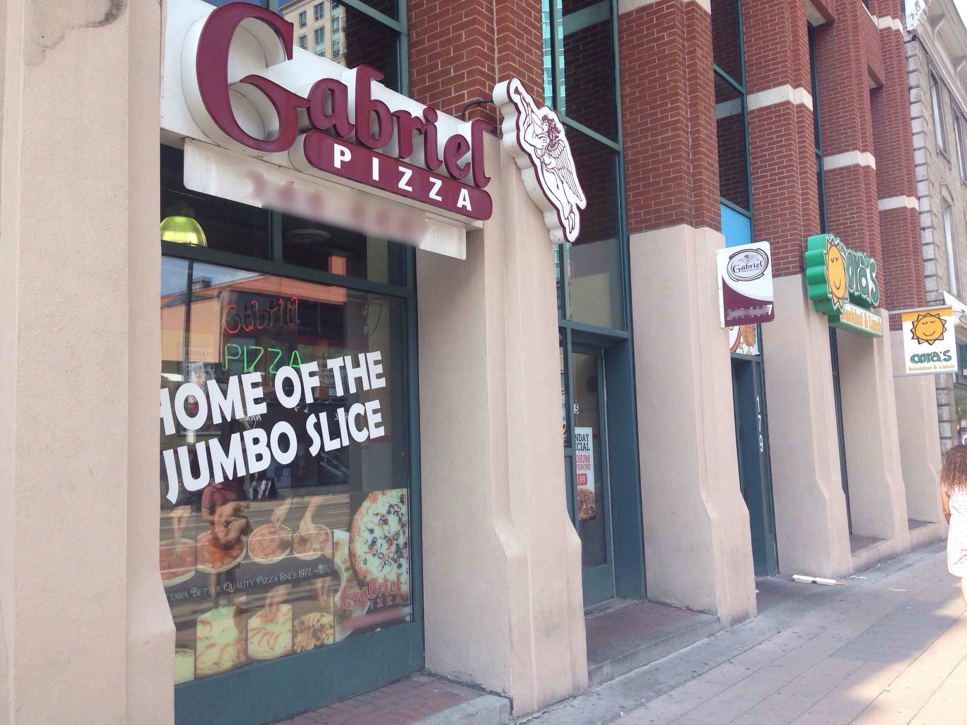 Menu Of Gabriel Pizza, ByWard Market, Ottawa