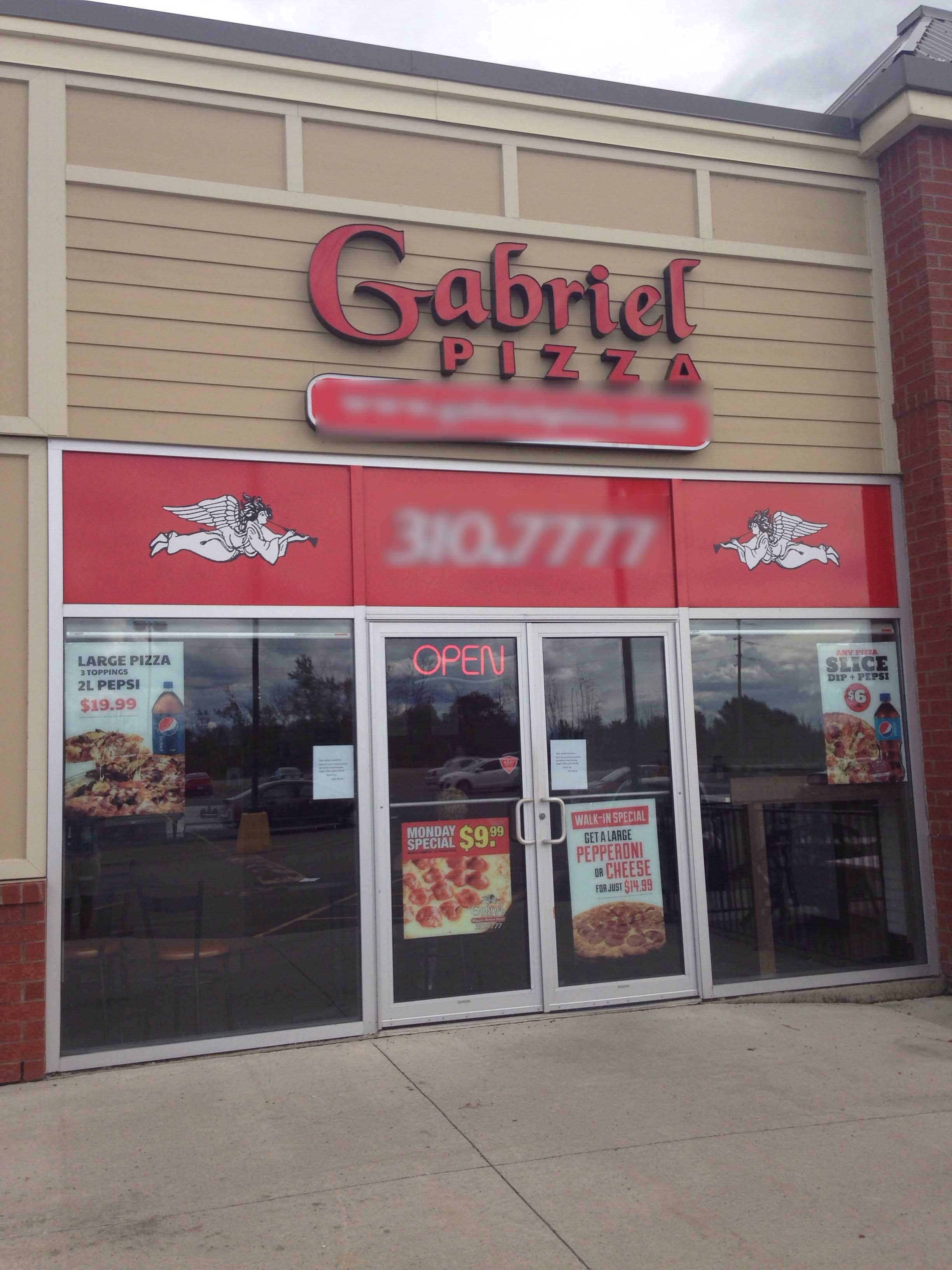 Menu Of Gabriel Pizza, Rockland, Ottawa