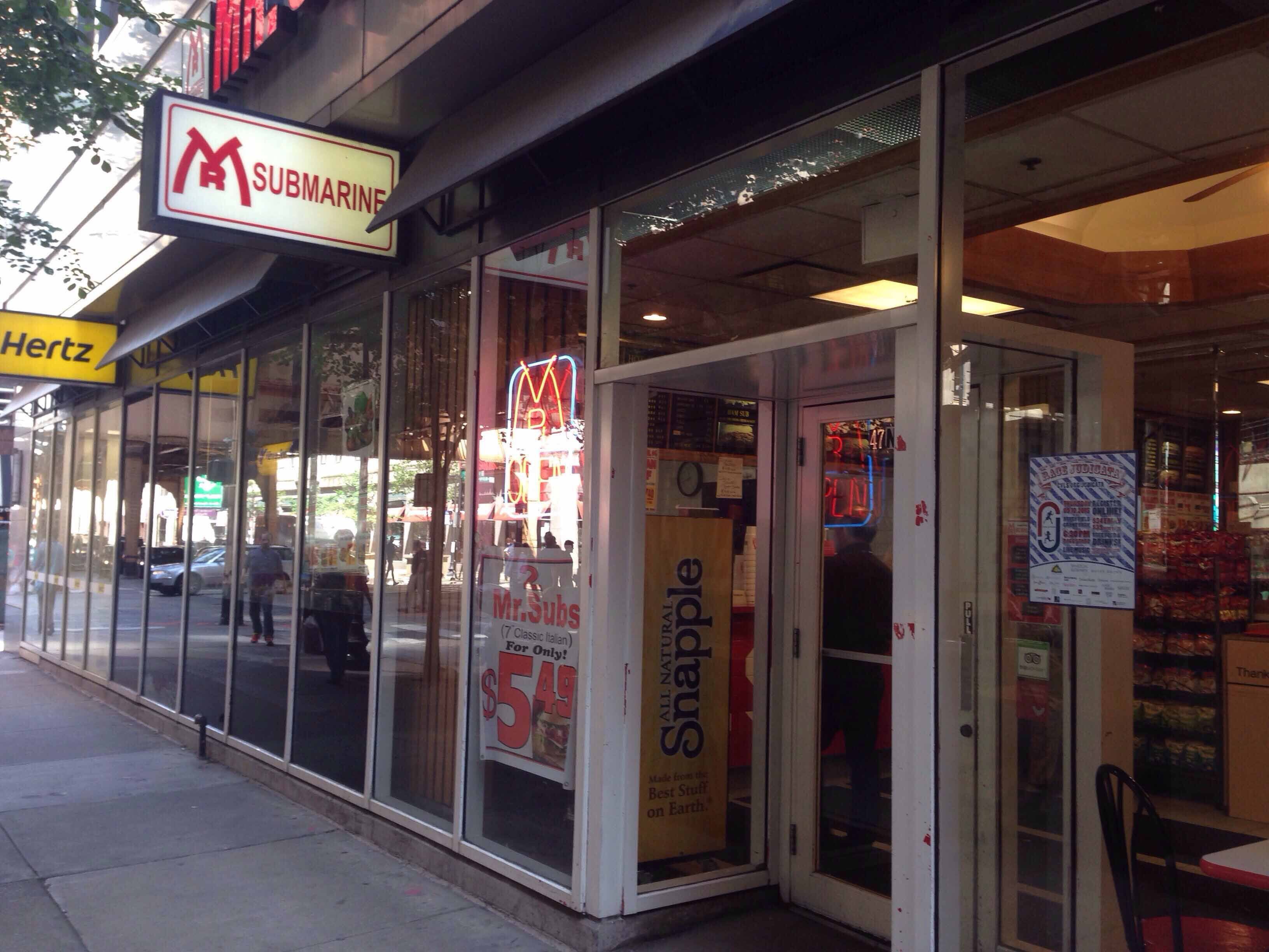 Mr. Submarine Menu,Menú para Mr. Submarine, Loop, Chicago