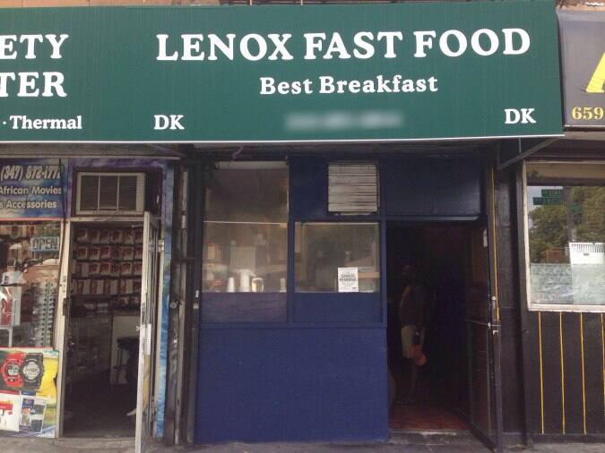 Lenox Fast Food Menu, Menu for Lenox Fast Food, Harlem, New York City