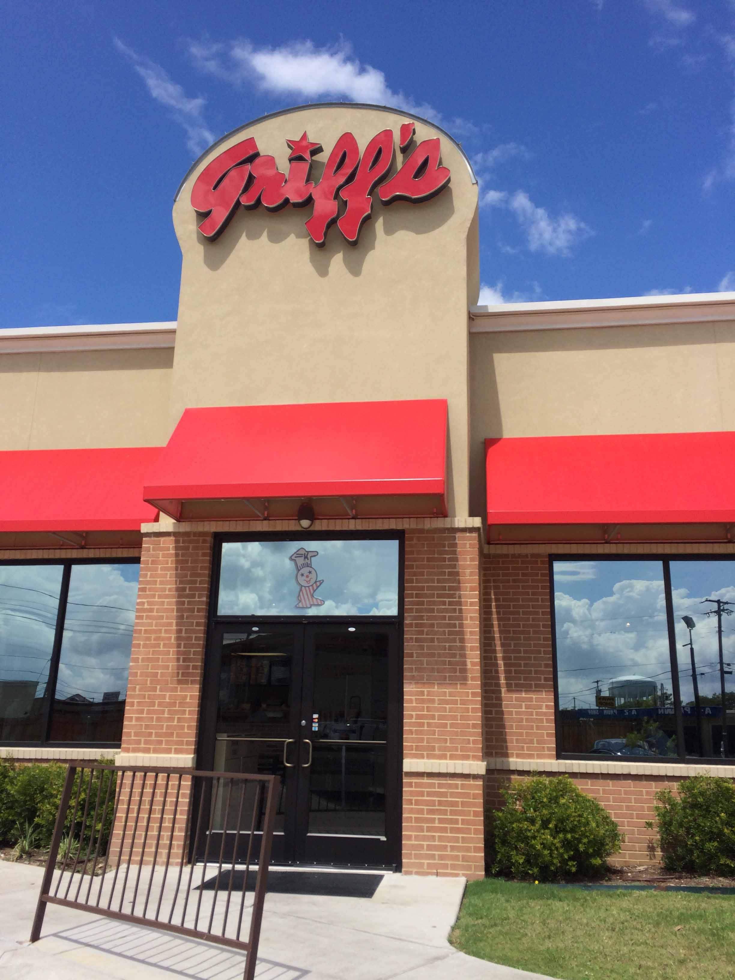 Menu of Griff's Hamburgers, Irving, Irving