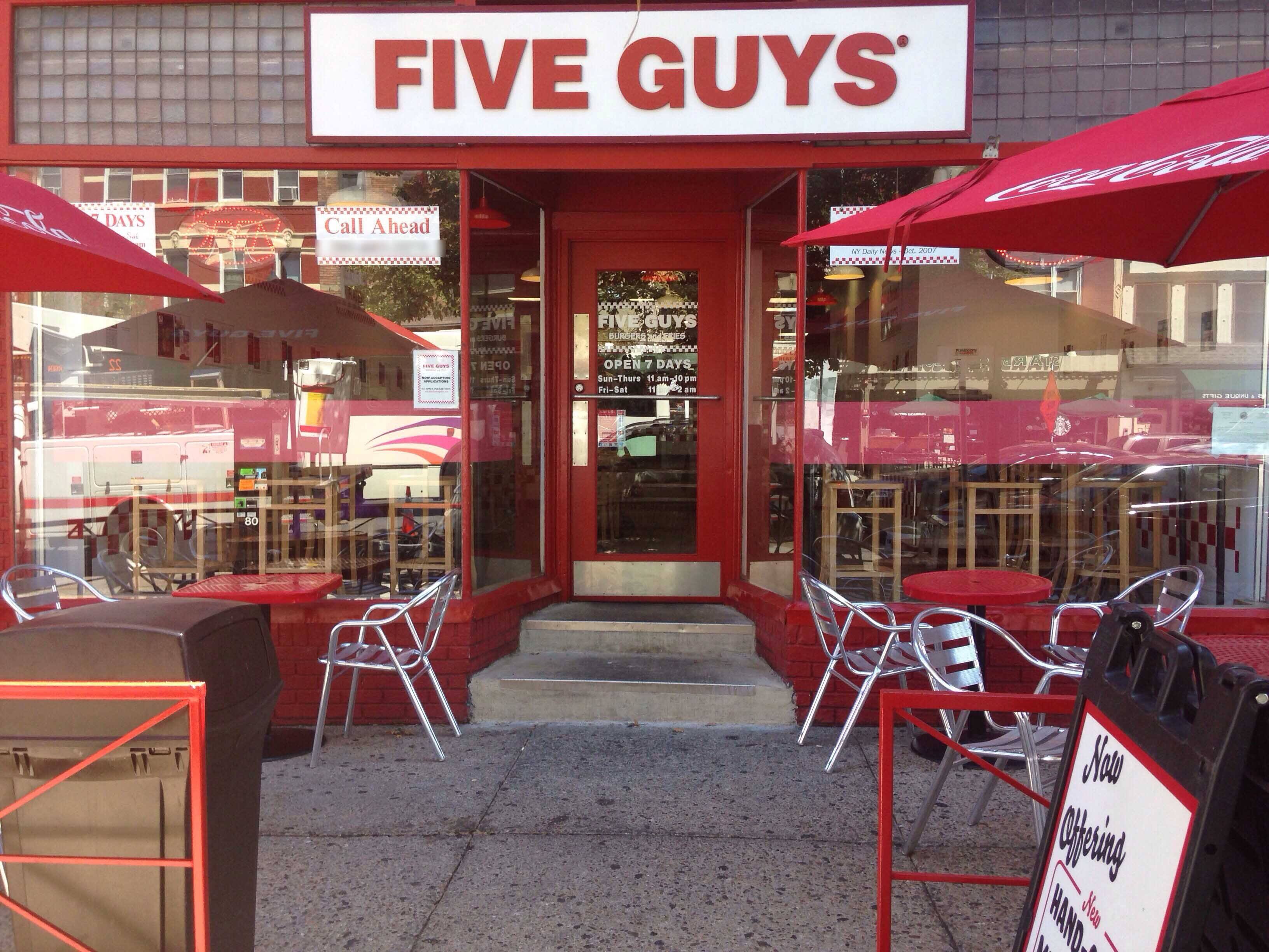 Five Guys Burgers And Fries Menu