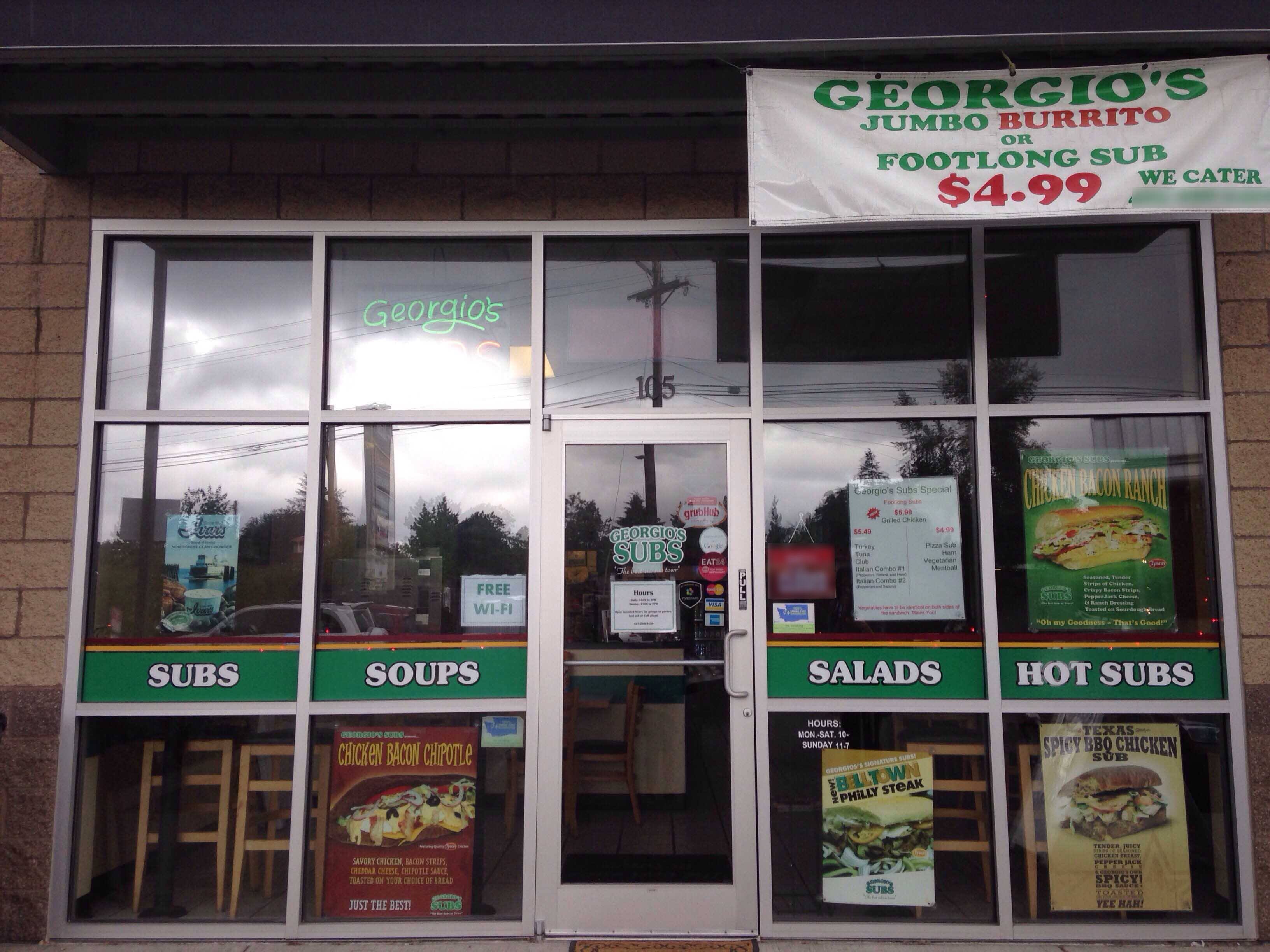 Menu of Subs, Everett, Everett