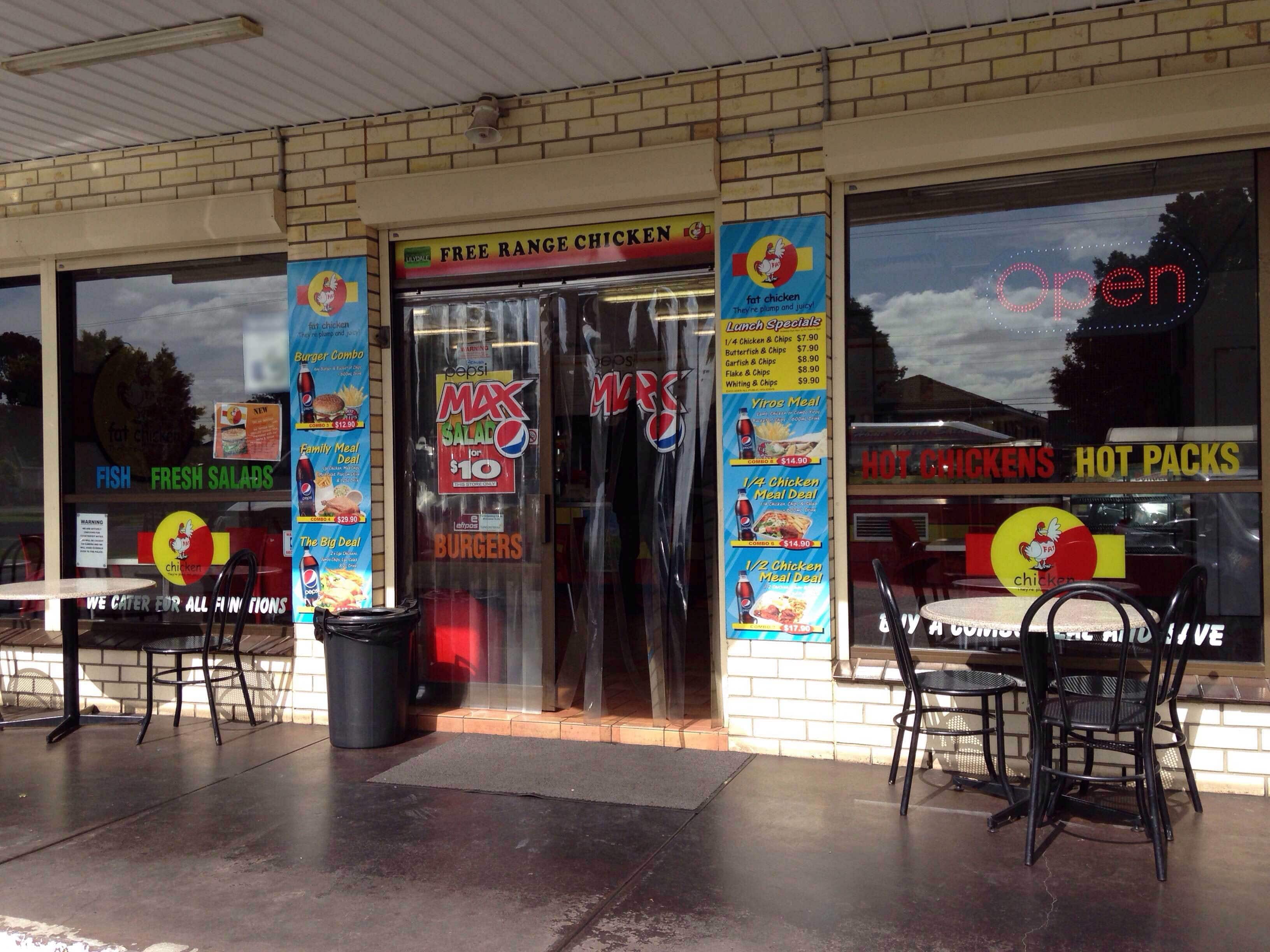 Menu of Fat Chicken, Plympton, Adelaide