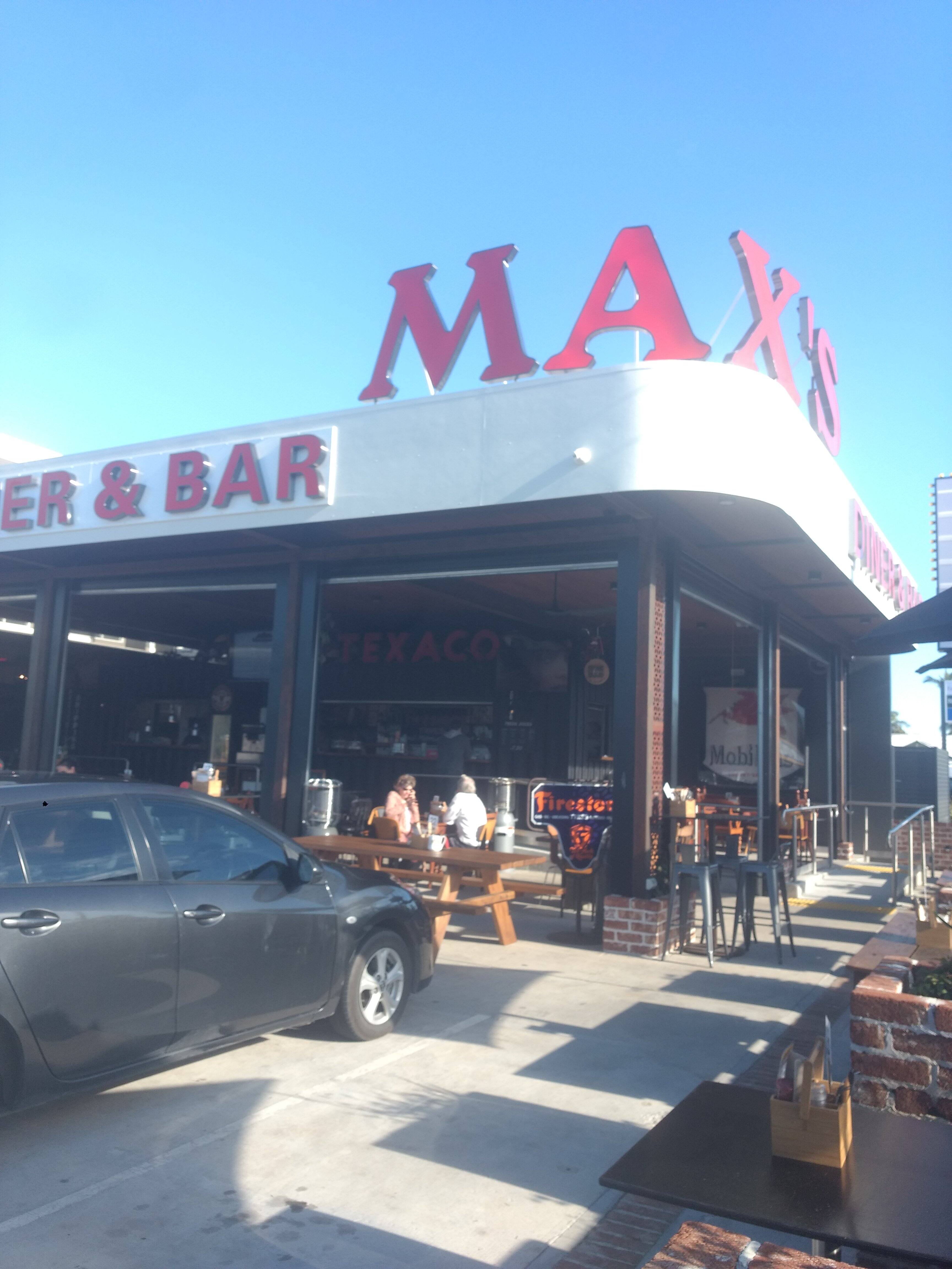 Menu of Max's Diner and Bar, Narangba, Brisbane