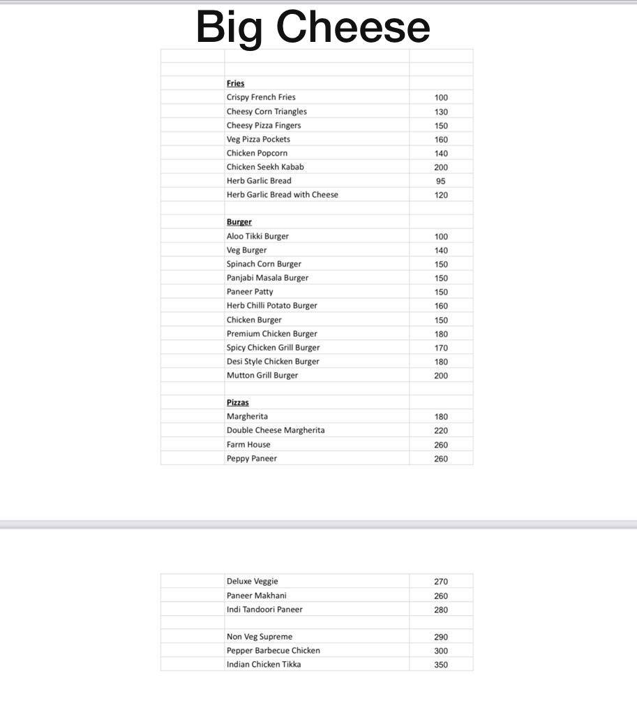 Big Cheese, Hadapsar order online Zomato