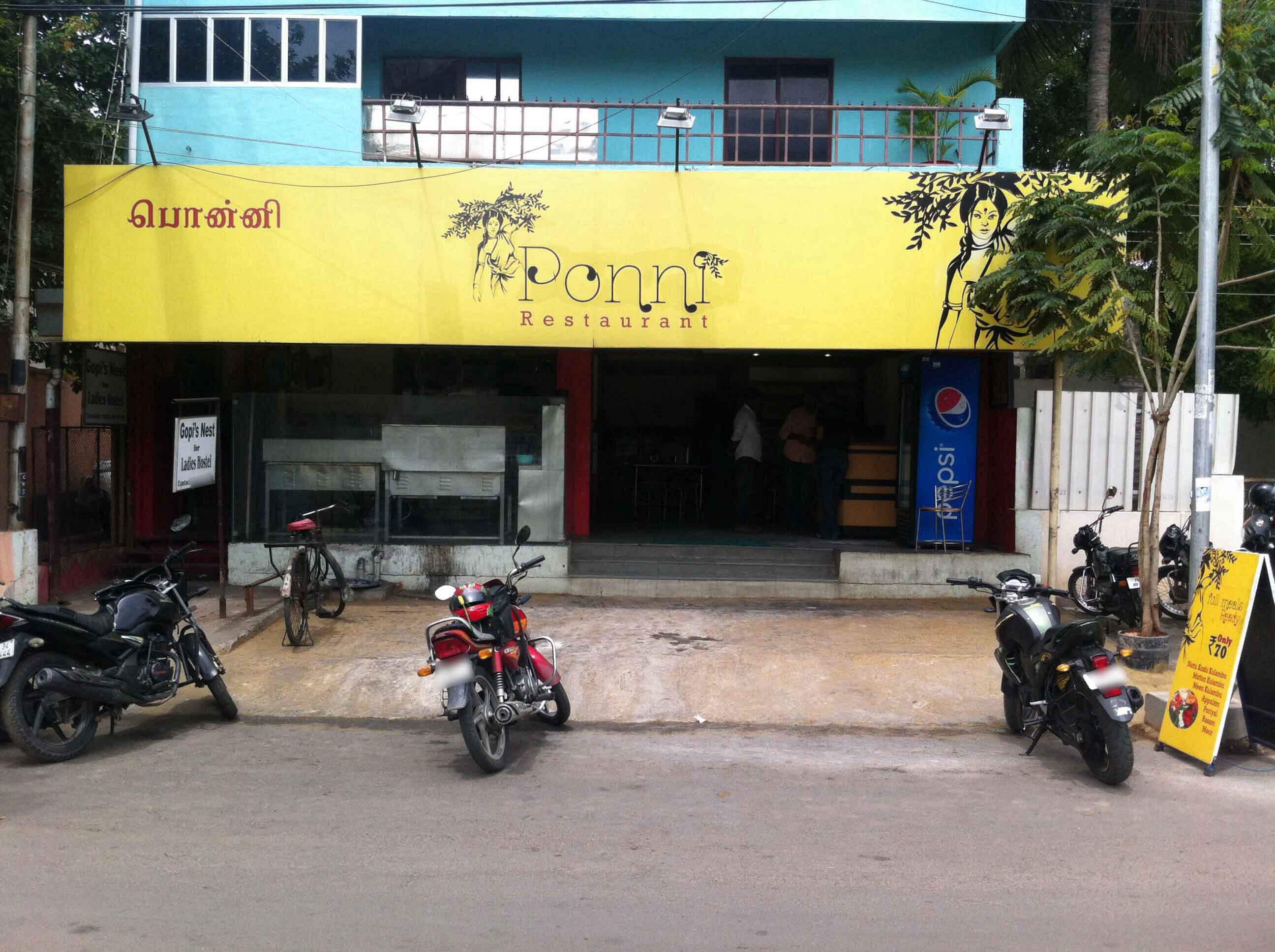 Menu of Ponni Restaurant, Lakshmi Mills, Coimbatore