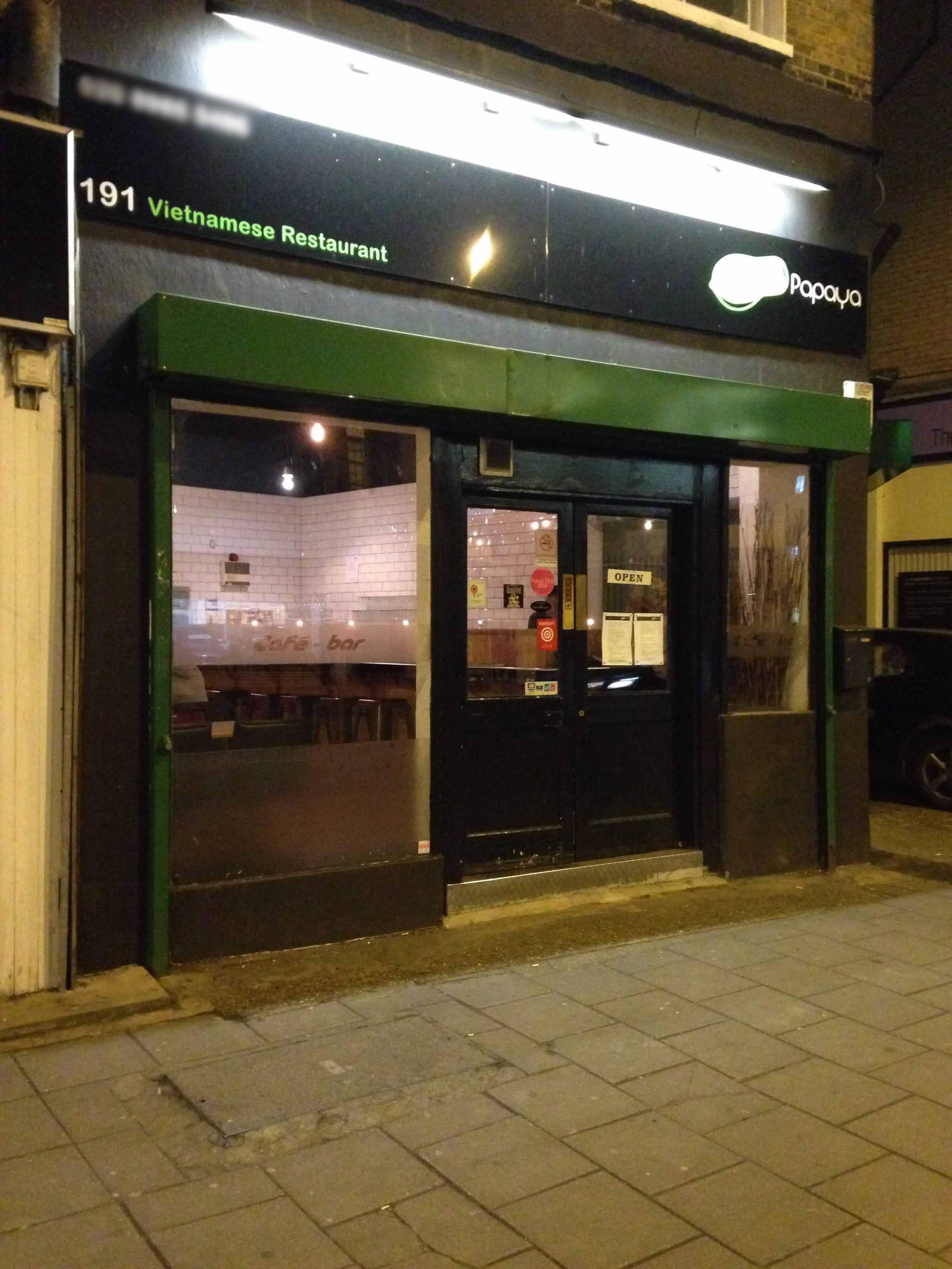 Green Papaya Menu, Menu for Green Papaya, Hackney, London