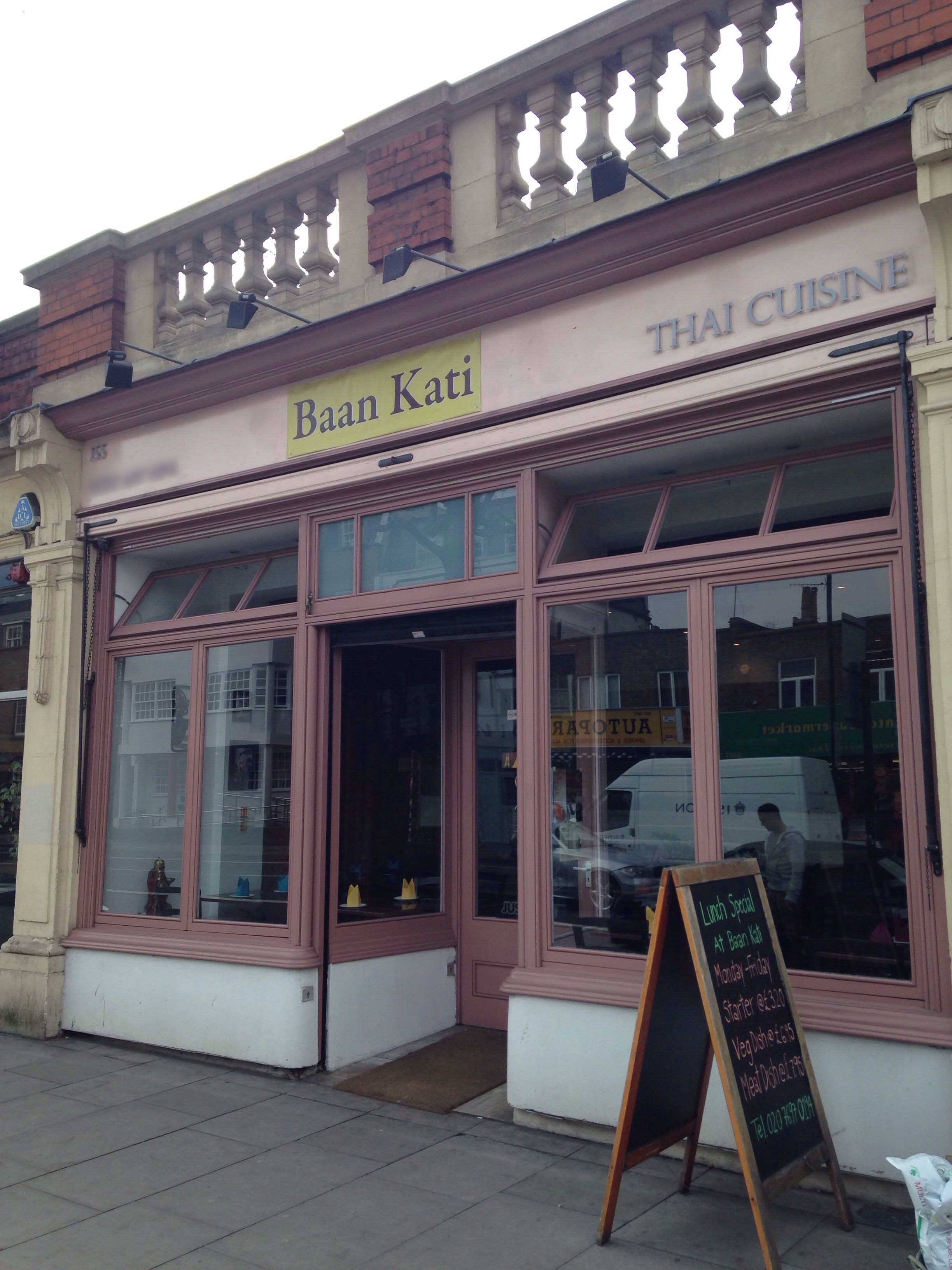 Menu of Baan Kati, Holloway, London
