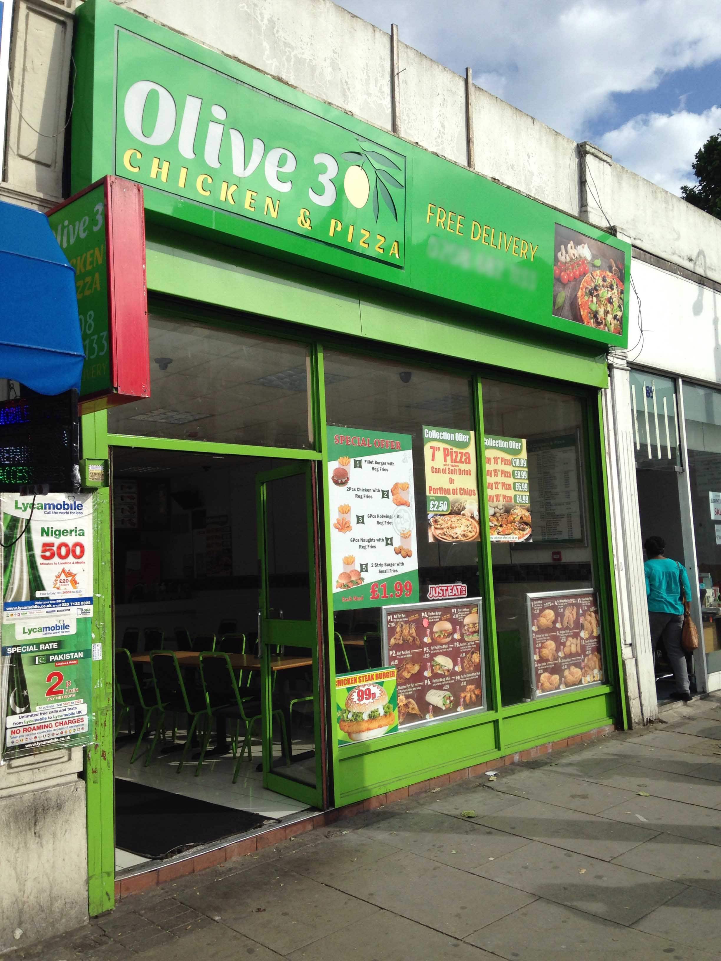 Menu of Olive 3 Pizza, Tooting, London