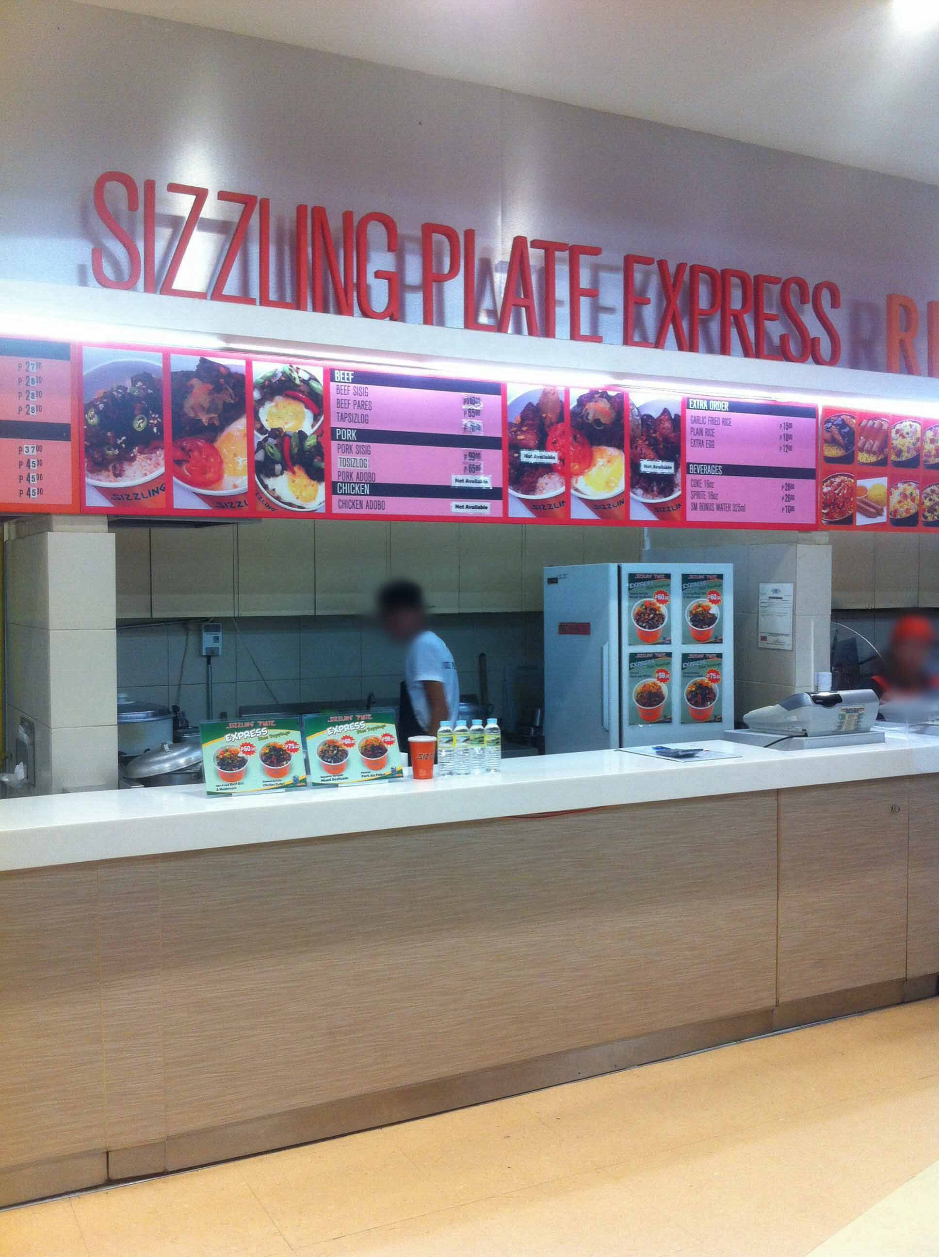 Sizzling Plate Express Menu, Menu for Sizzling Plate Express, Mall of