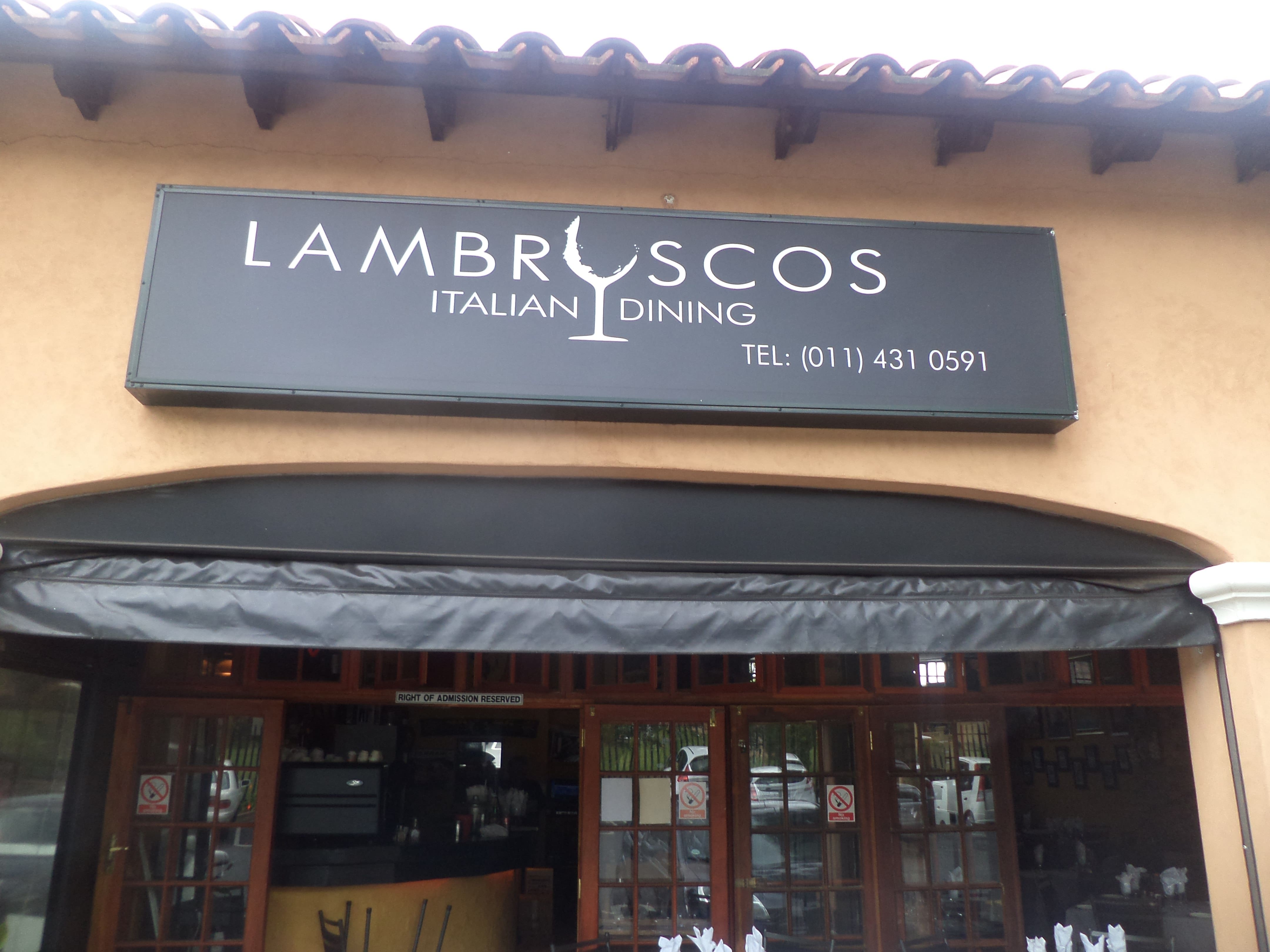 Menu of Lambrusco's Italian Dining, Northcliff, Johannesburg