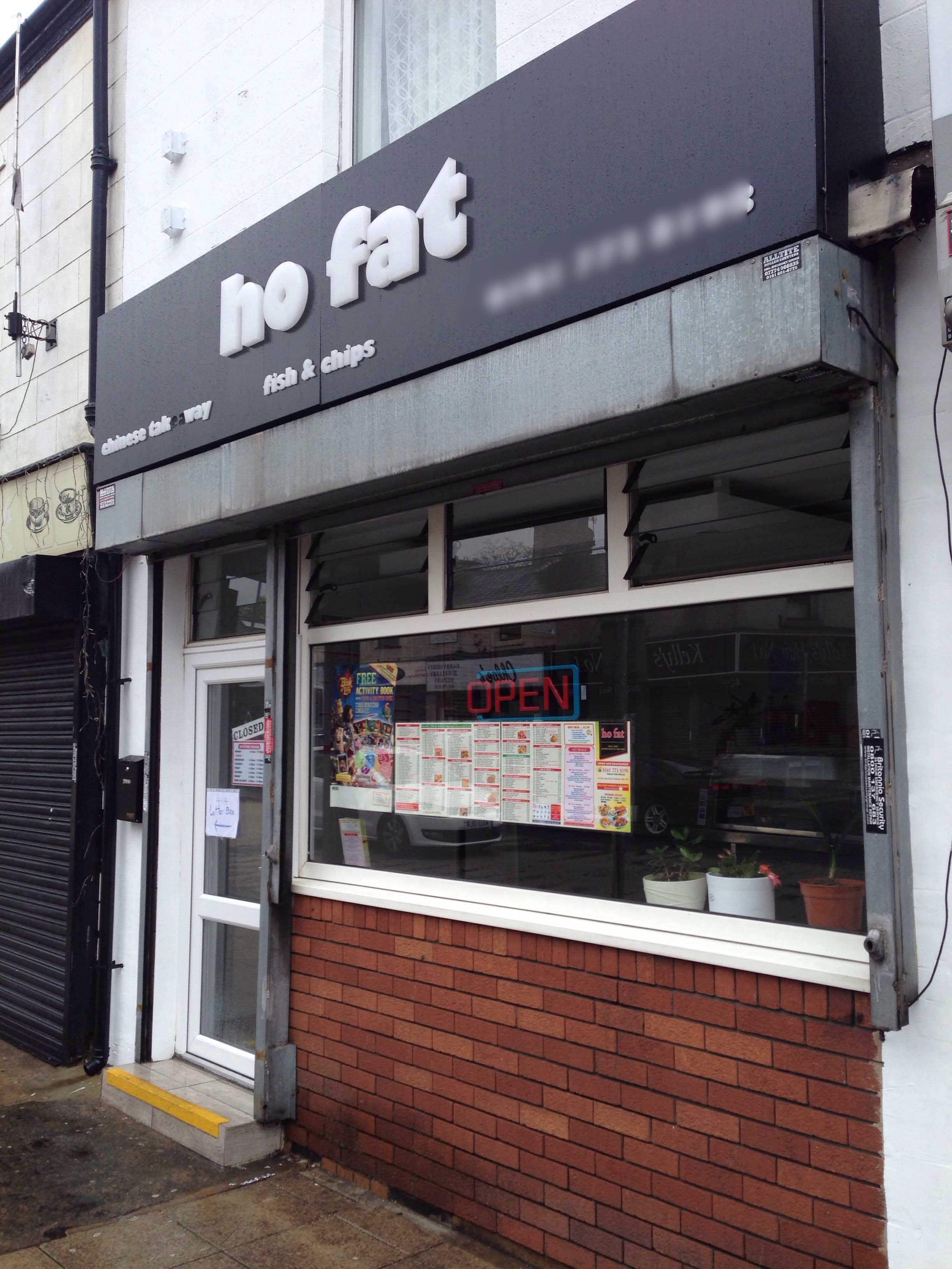 Menu of Ho Fat, Prestwich, Manchester