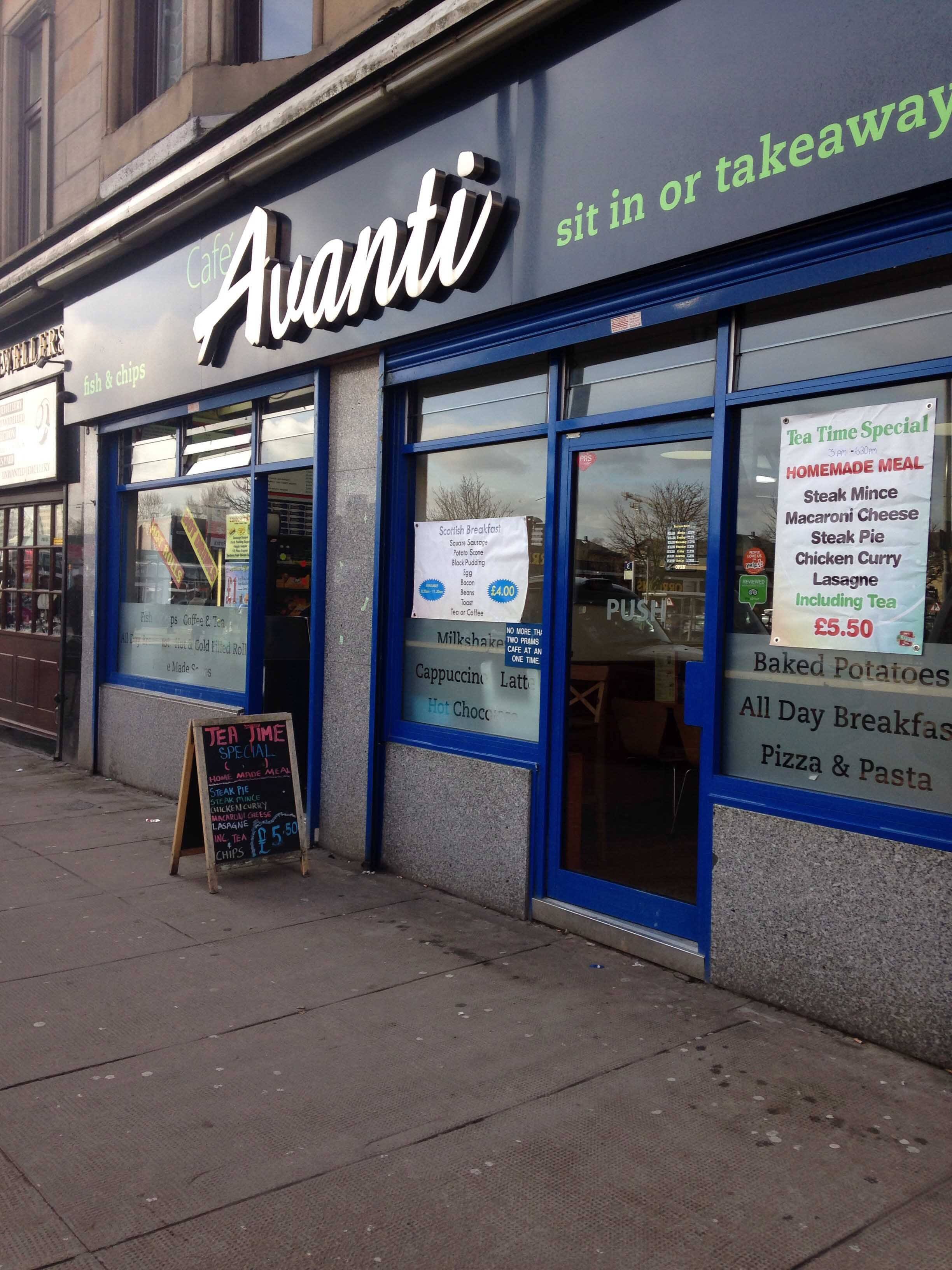 Menu of Cafe Avanti, Merkland Street, West End, Glasgow