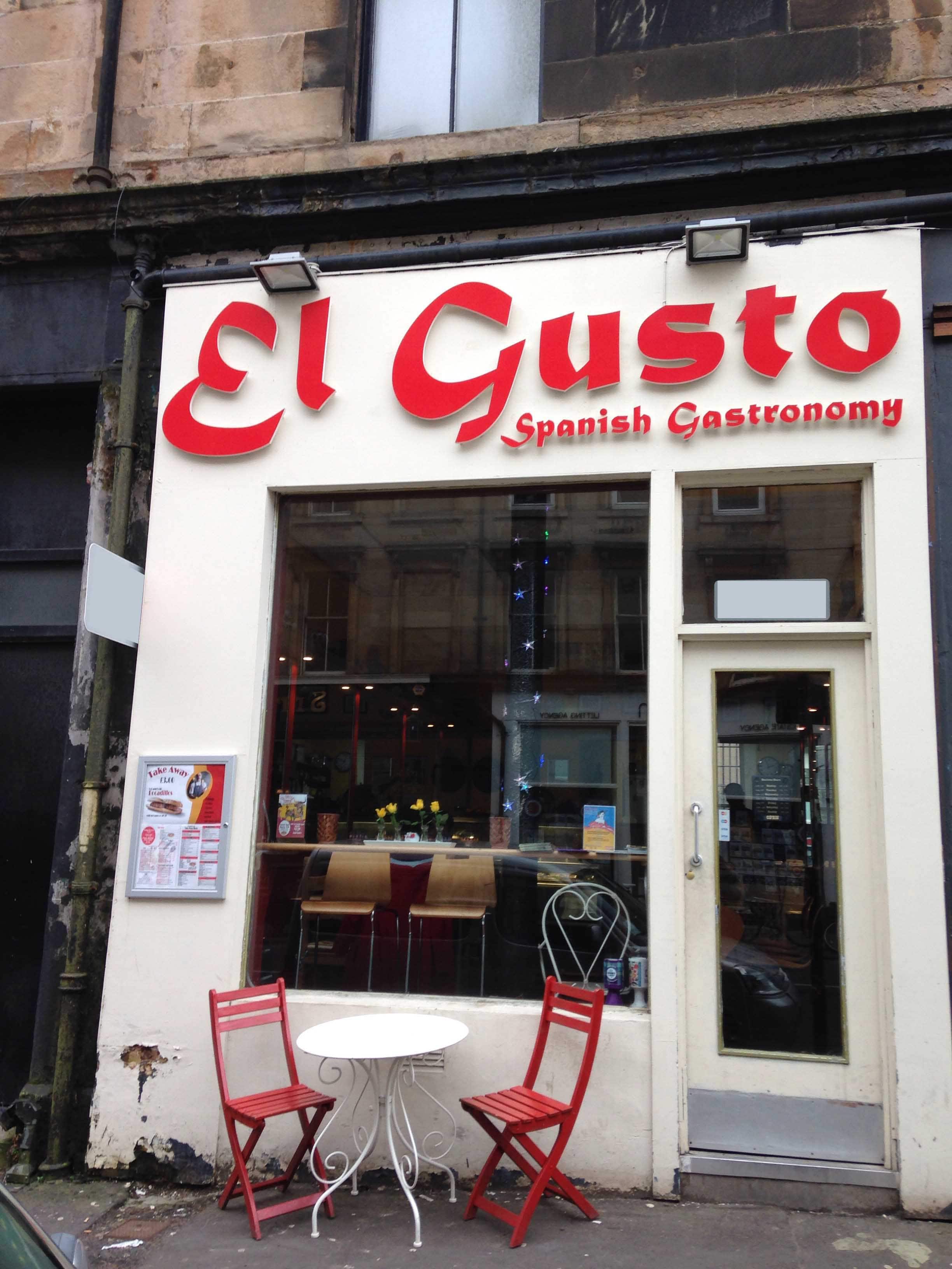 Menu of El Gusto, Gibson Street, West End, Glasgow