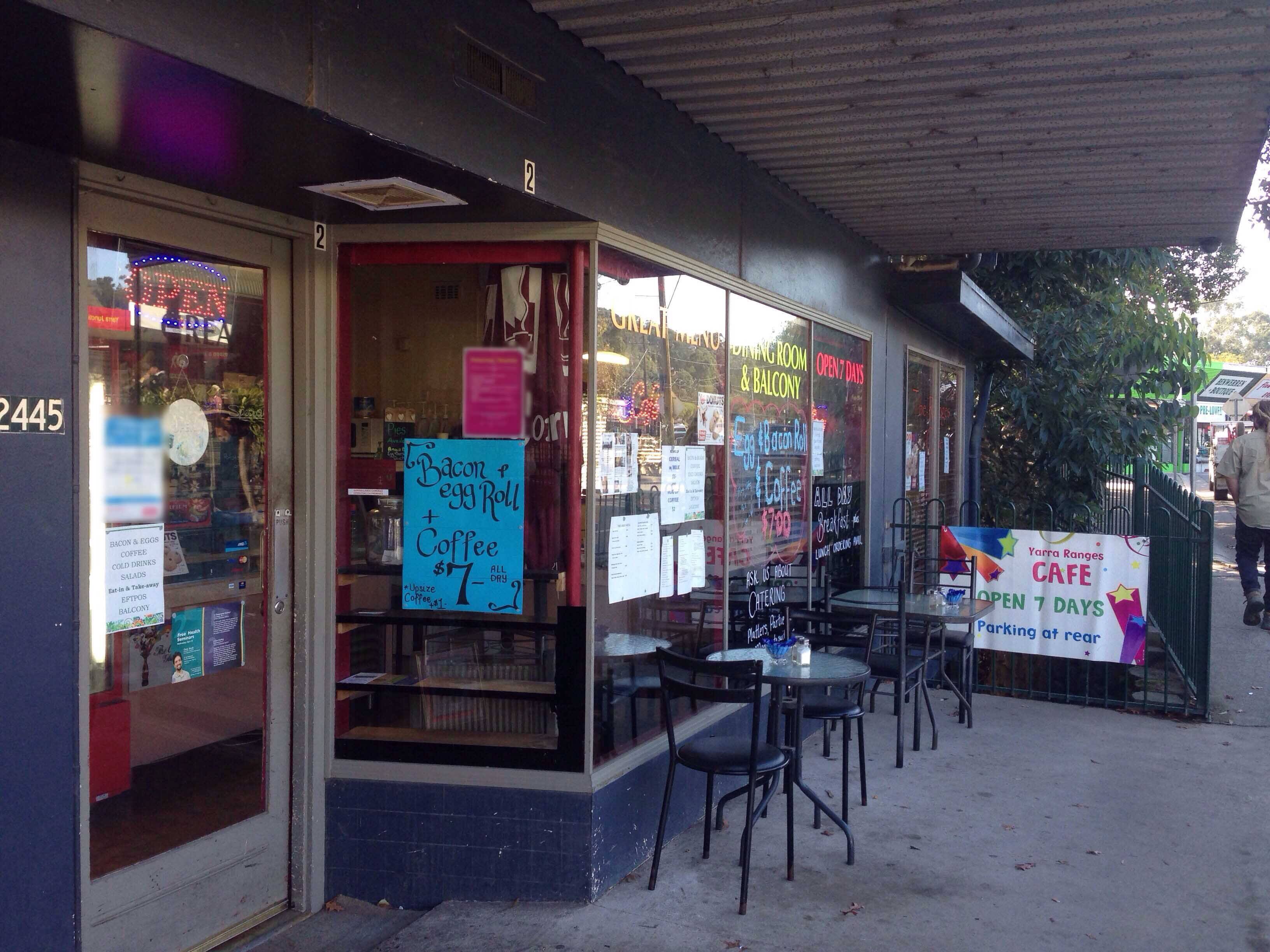 Yarra Ranges Cafe Menu, Menu for Yarra Ranges Cafe, Warburton, Melbourne